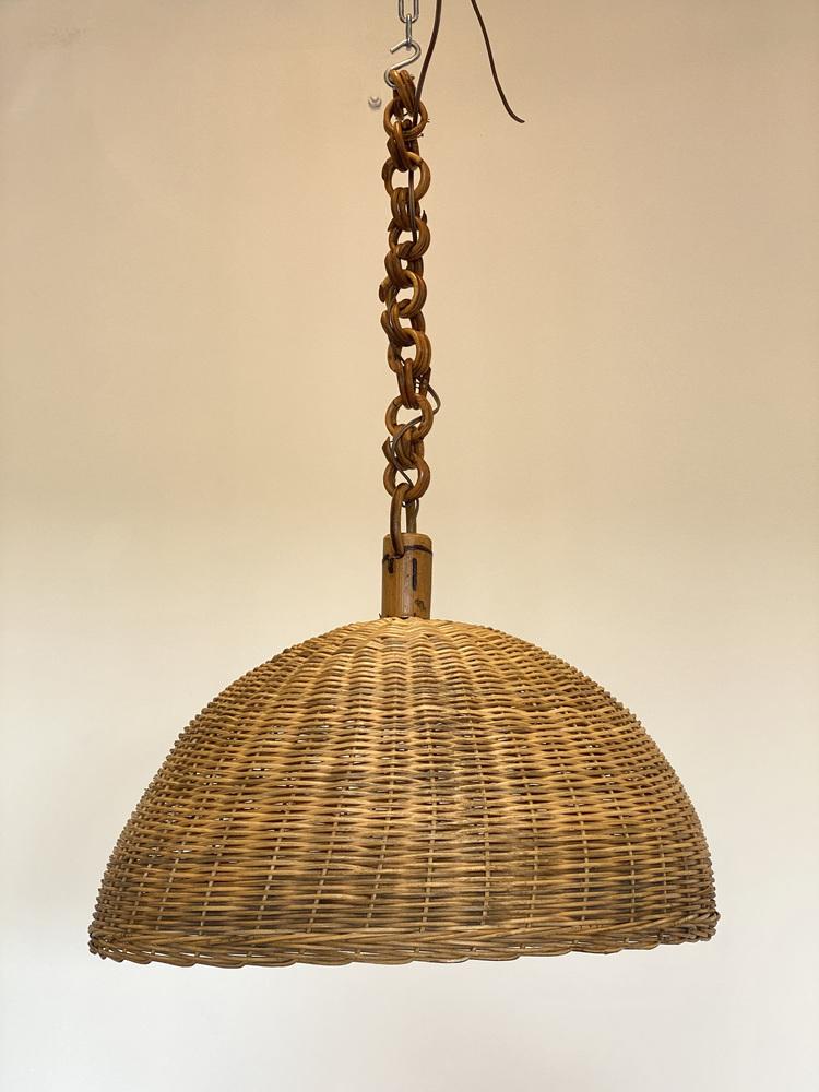 Uncle Scrooge # 28 (Dell Publishing Co., 1959)Bamboo & Wicker Chandeliers, 1970s, Set of 7