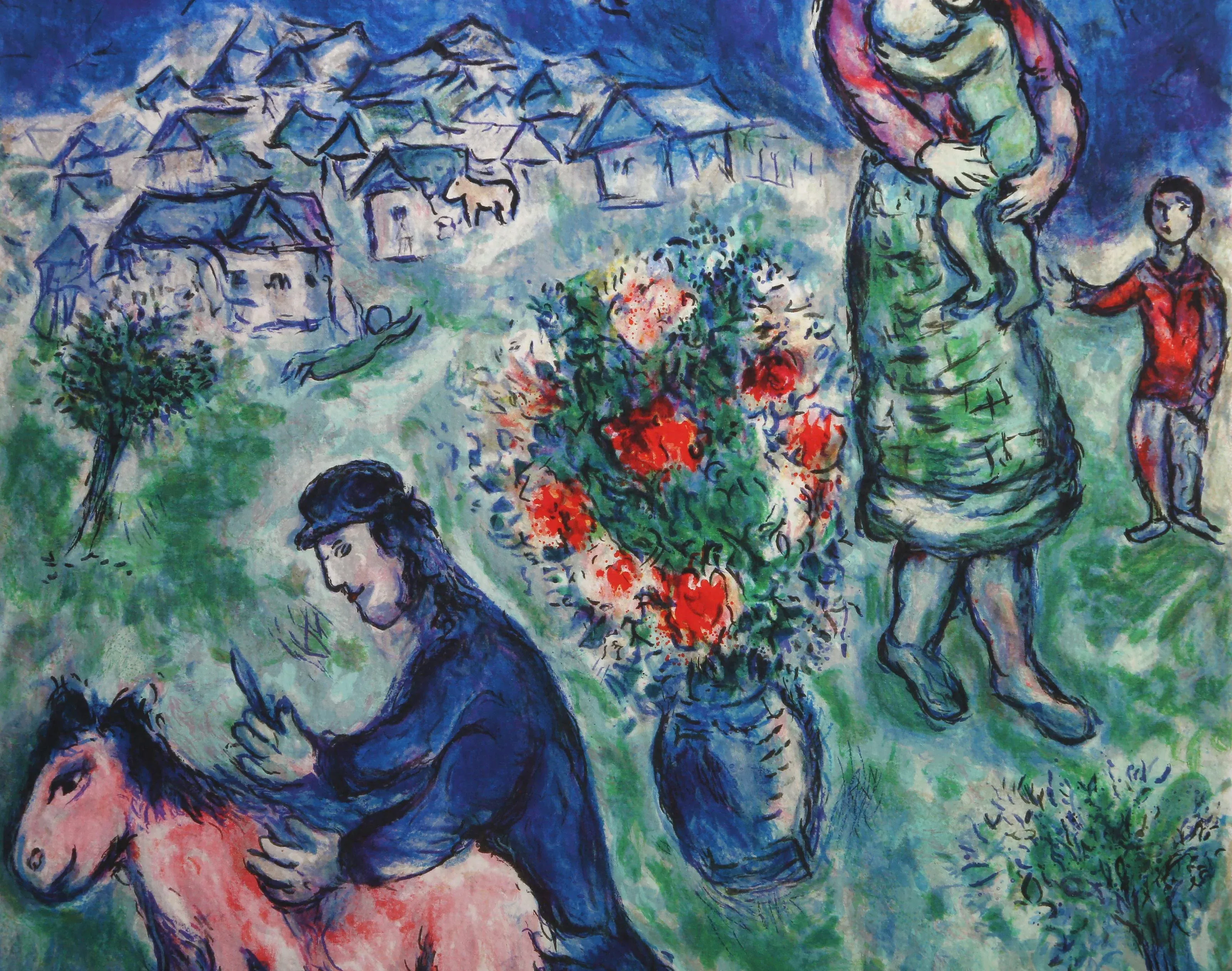 Sur La Route Du Village (On the Village Road), Marc Chagall Giclee