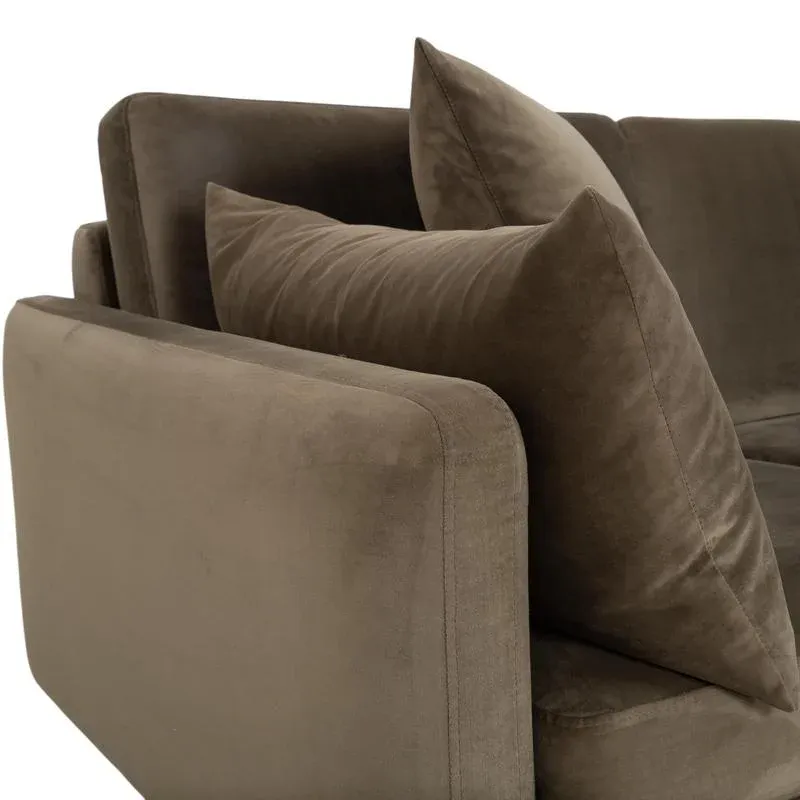 Scandinavia 3-Seater Sofa and Ottoman in Olive Green Upholstery from Bolia, Set of 2