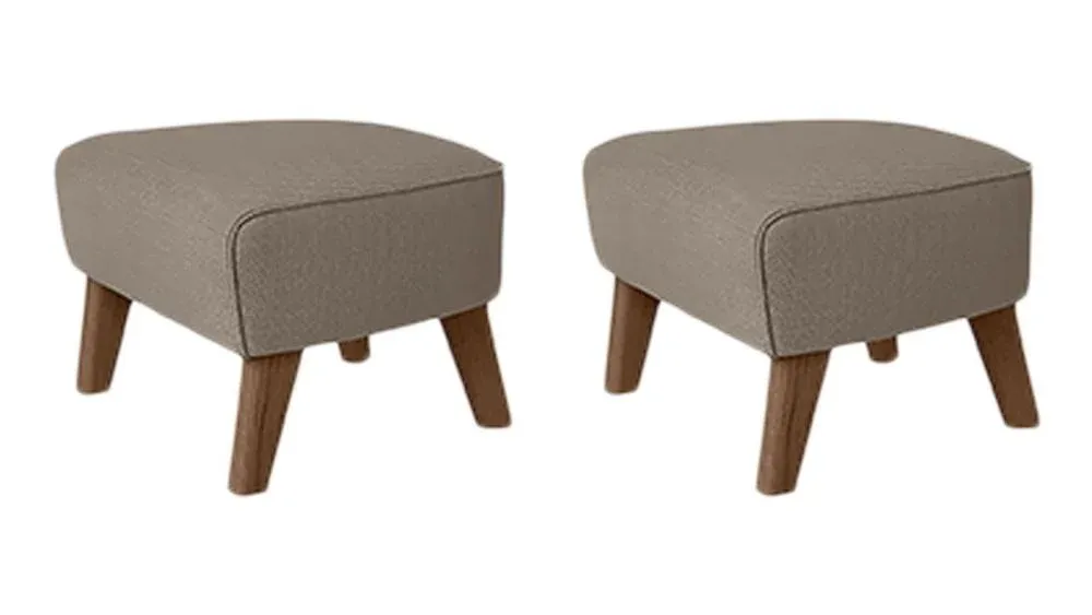 Set of Smoked Oak Rafsimonsvidar 3 My Own Chair Footstool by Lassen