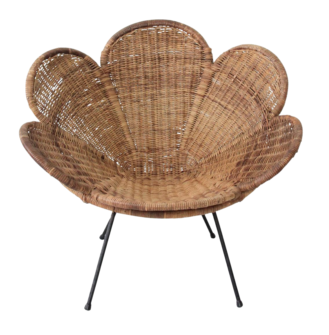 Vintage Rattan and Iron Flower Chair by Salterini Chairish