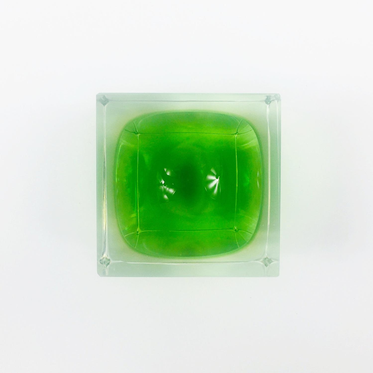 Sommerso Murano Glass Ashtray attributed to Flavio Poli for