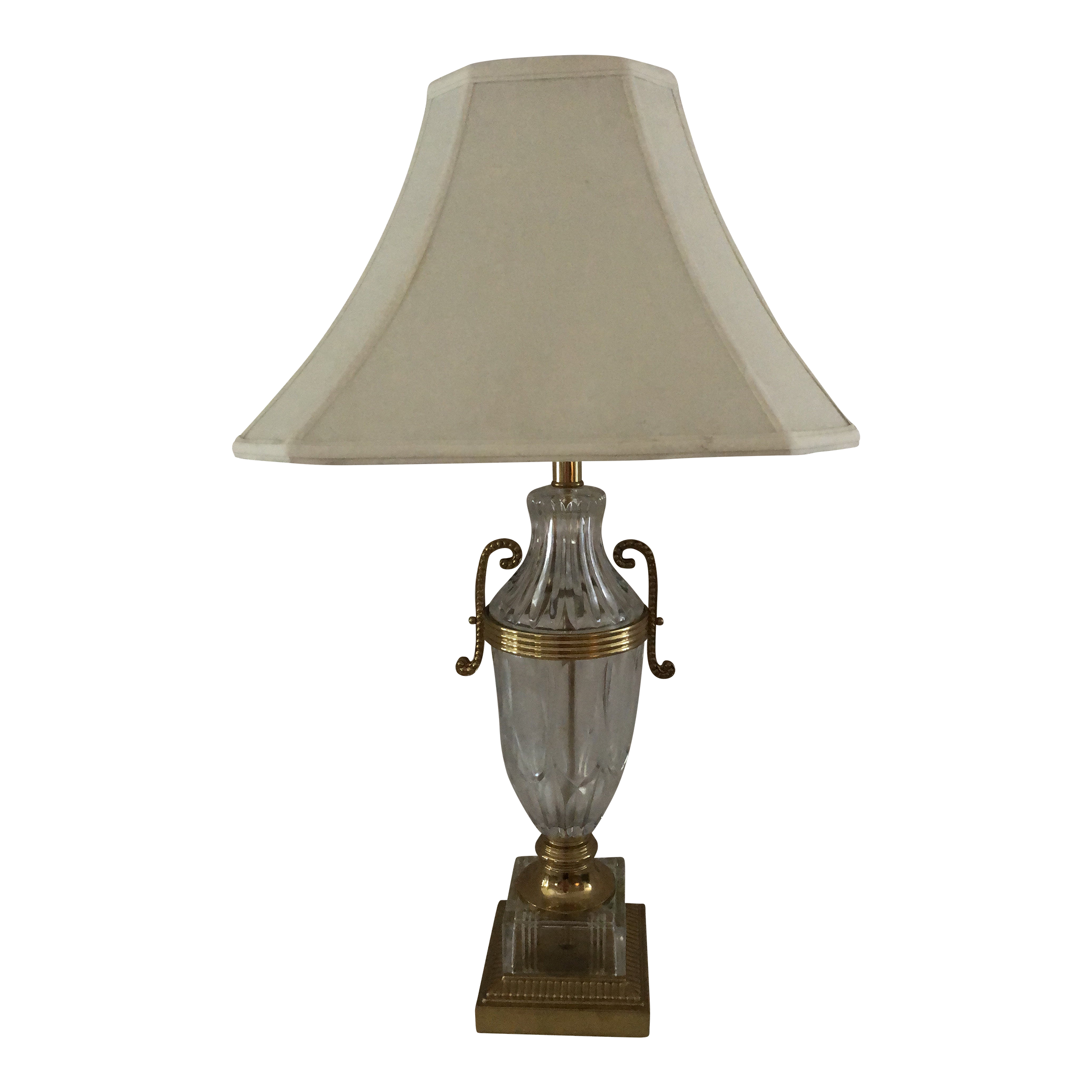 Ethan Allen Crystal and Brass Table Lamp Chairish