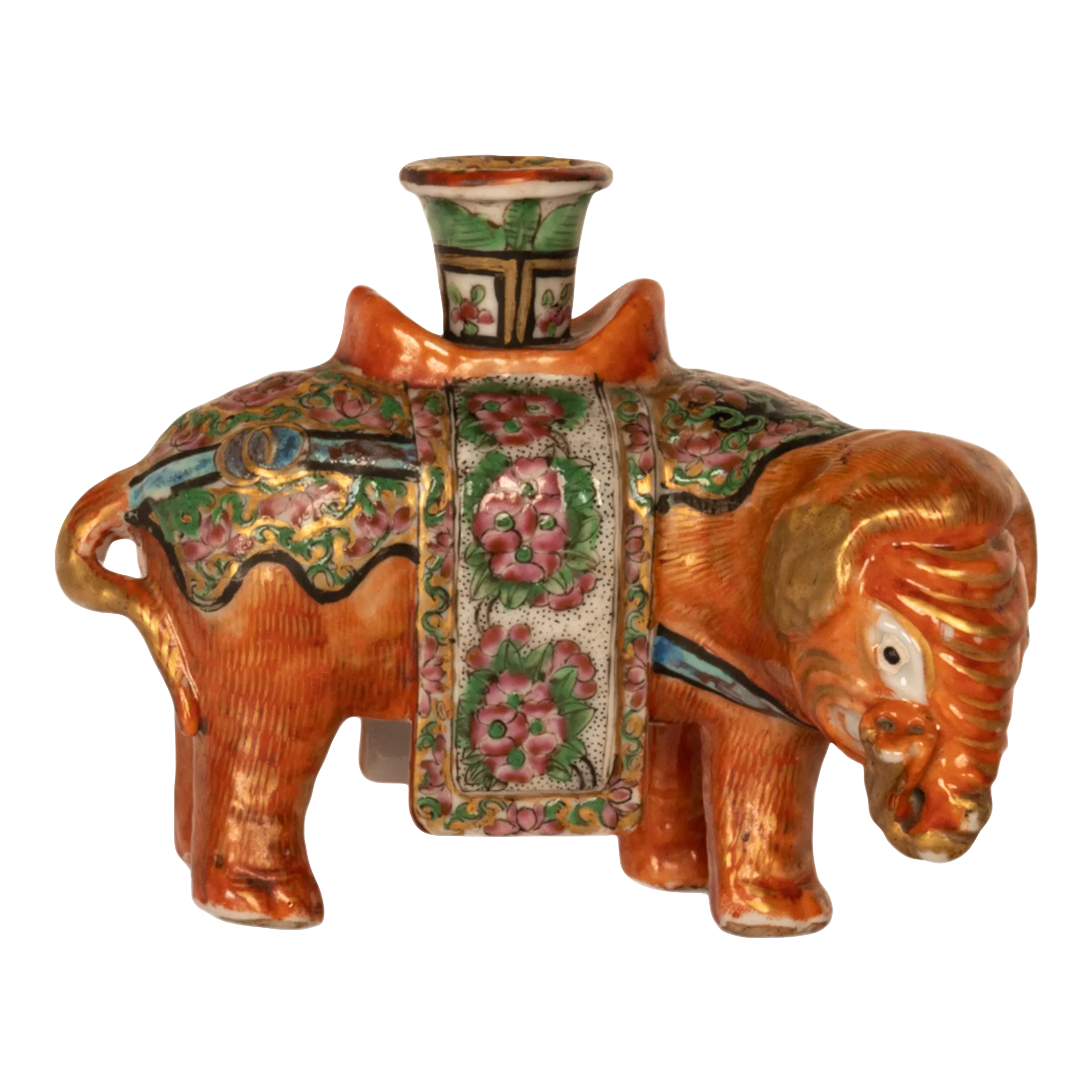 Silent Foe Jim Porter 彫刻　アンティーク　ヴィンテージ Antique Chinese Export Porcelain Canton Famille Rose Elephant