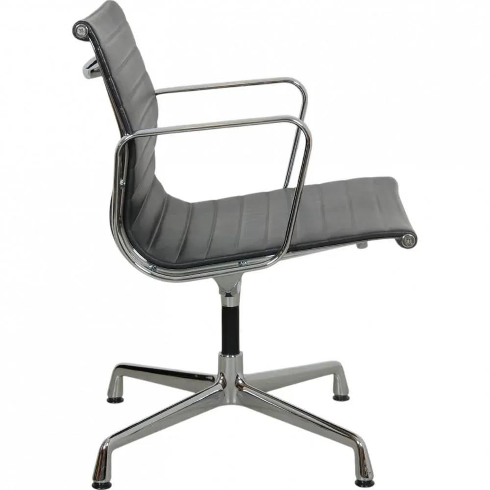 EA-108 Chair in Dark Grey Leather by Charles and Ray Eames, 2014