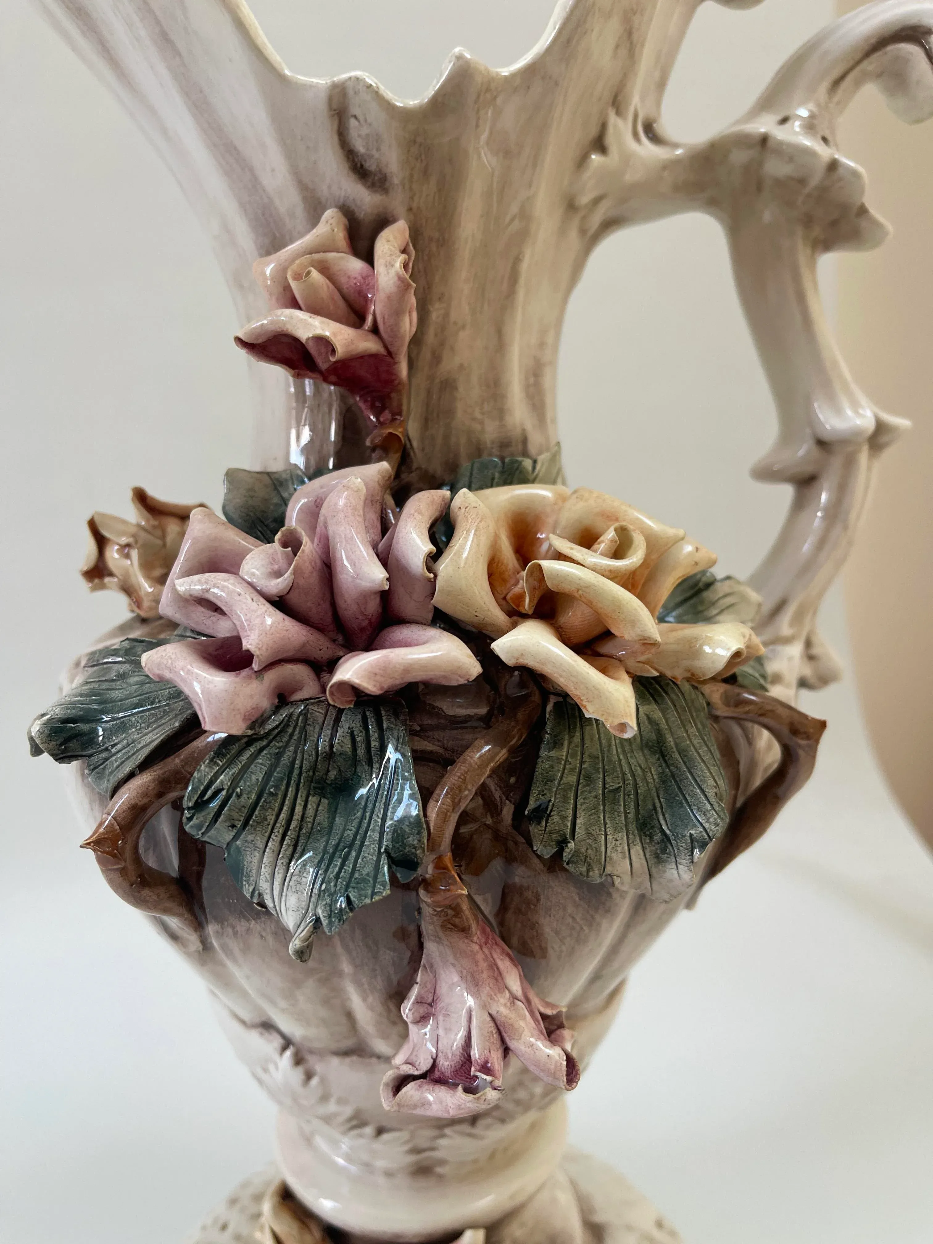 Large European Italian Hand-Made Capodimonte Porcelain Centerpiece