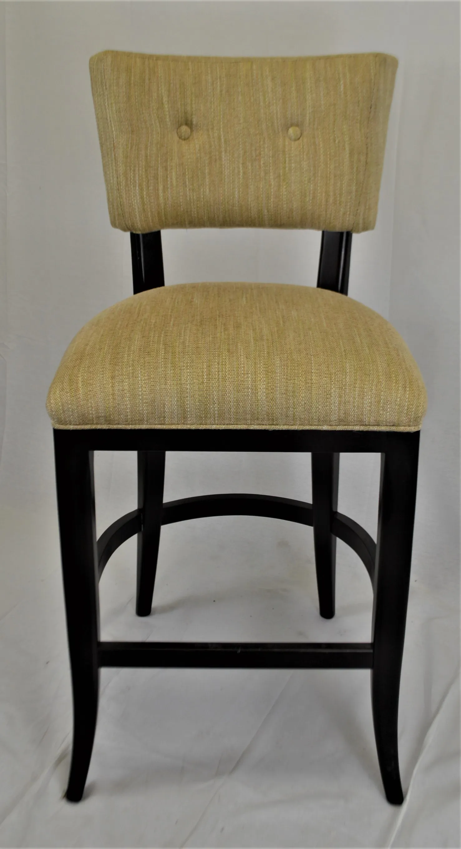 Contemporary Counter Stool With Espresso Wood Frame and Linen Blend Weave Fabric