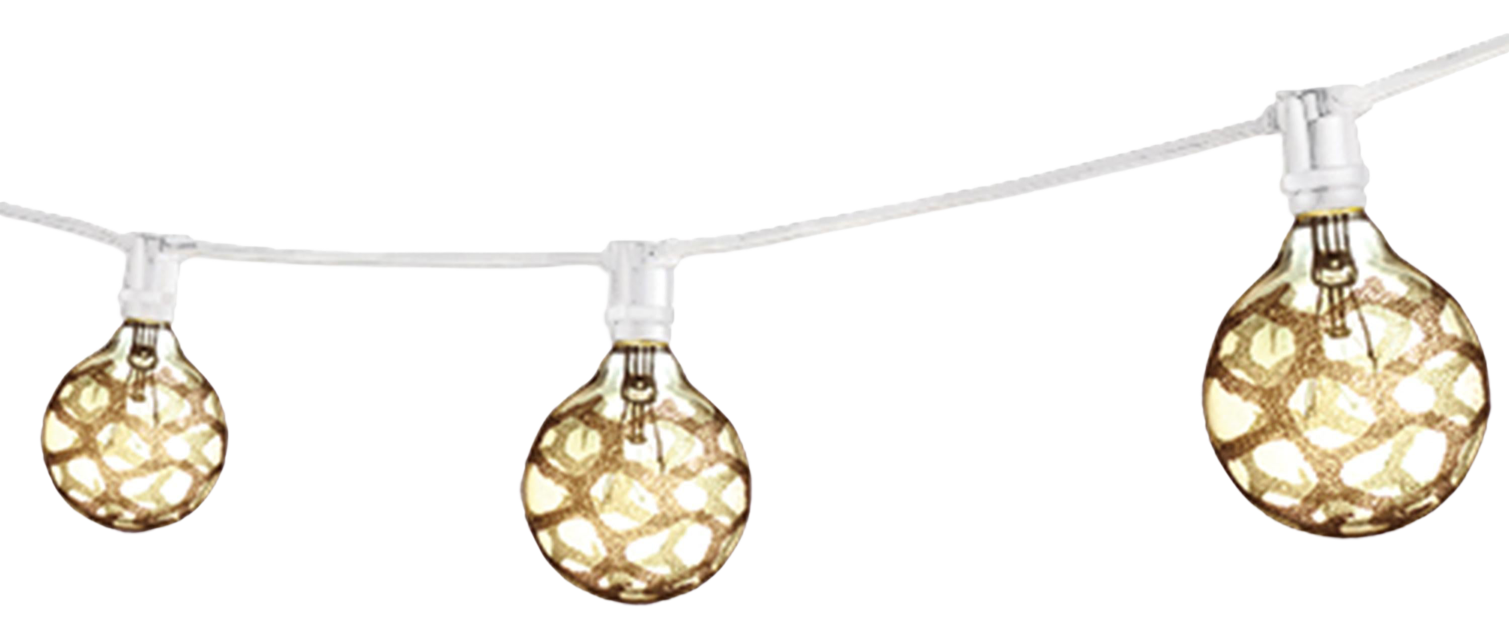 25' Decorative Outdoor String Lights with Amber Marble Incandescent 25
