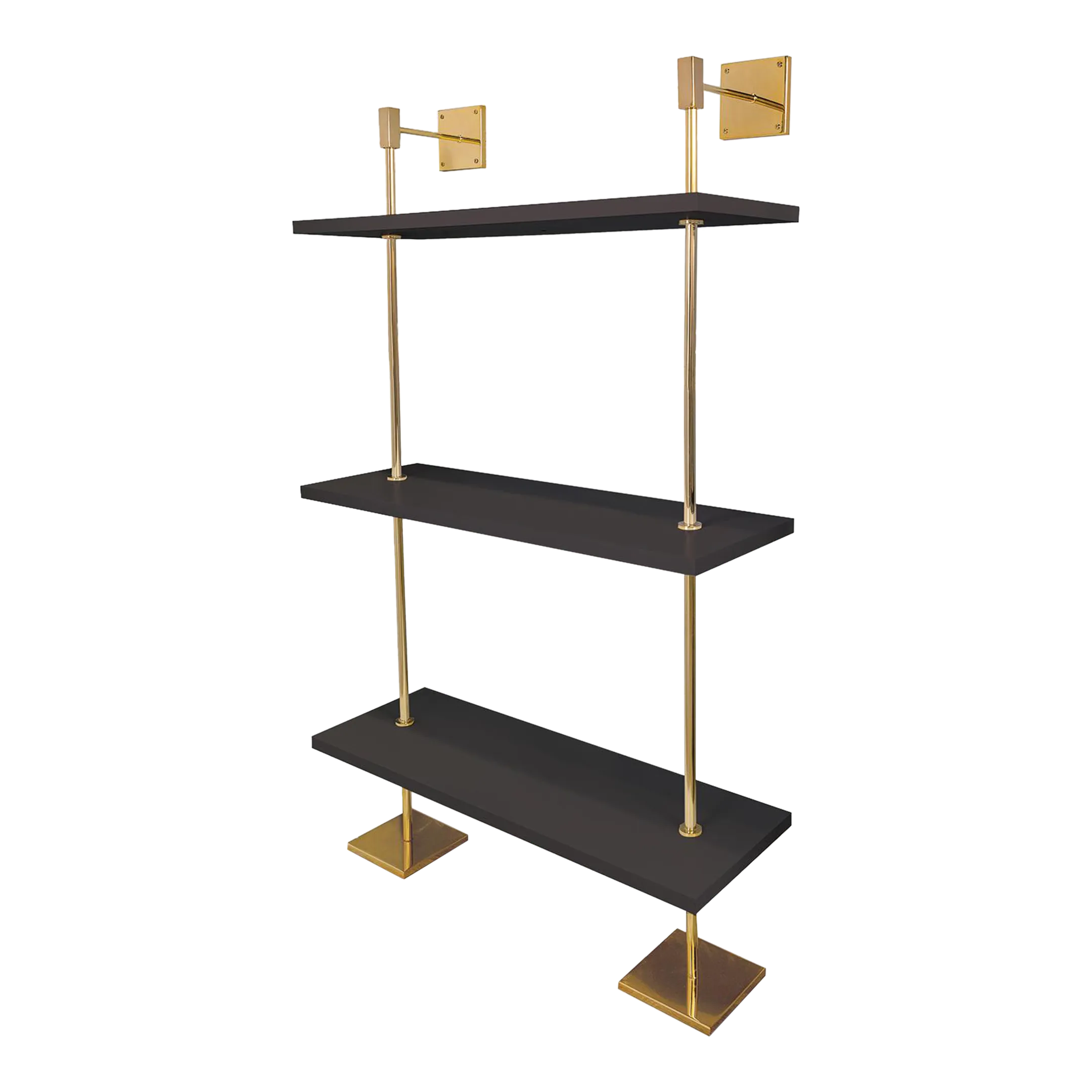 Marais 3Tier Black & Gold Shelf 36" W Chairish