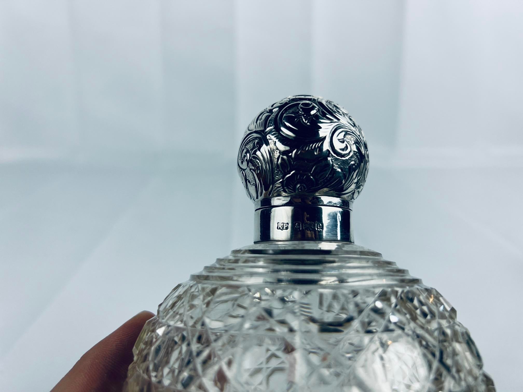 Antique Victorian Sterling Silver Perfume Scent Bottle