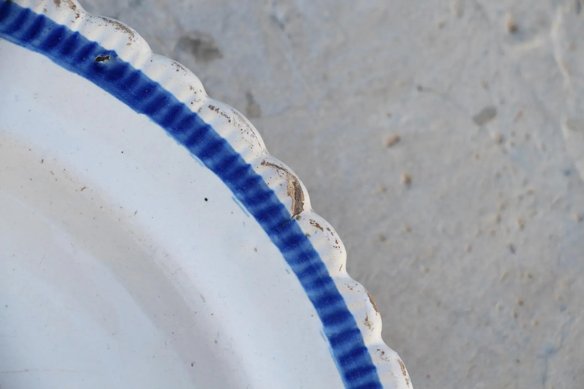 18th Century French Plate, Faience, Glazed Earthenware
