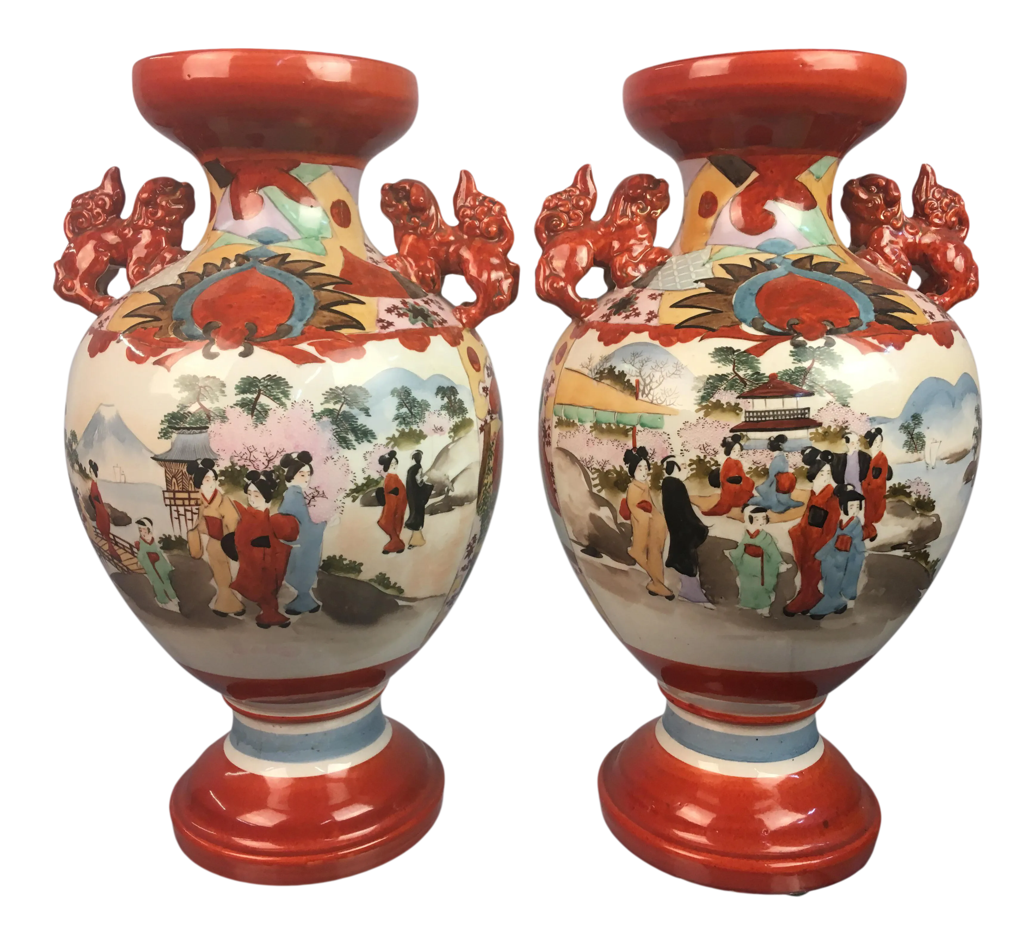 Late 19th Century Chinoiserie Chinese Vases - a Pair
