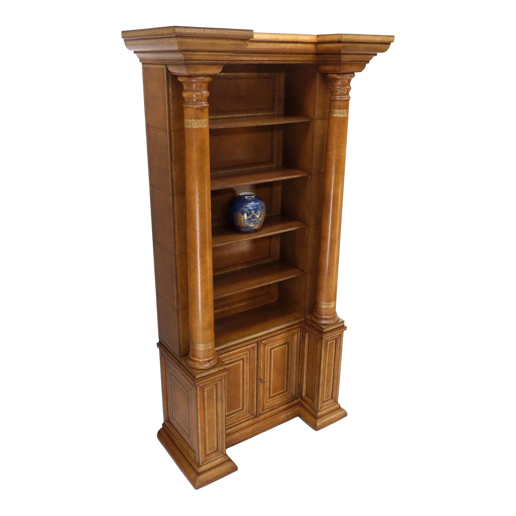 All Wrapped in Tooled Leather Massive Decorative Columns 2 Part