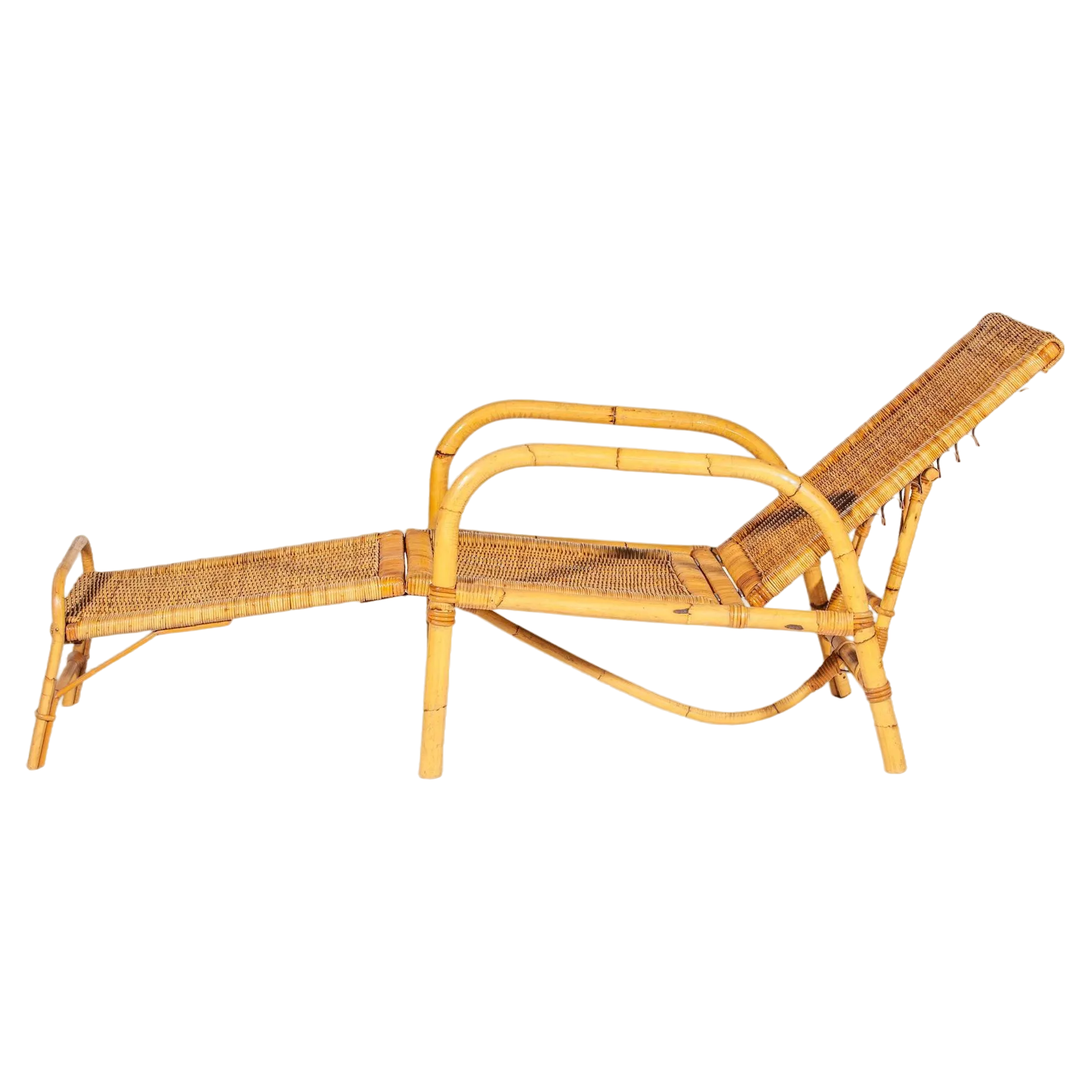 Bamboo & Rattan Easy Chair, Italy, 1960s | Chairish