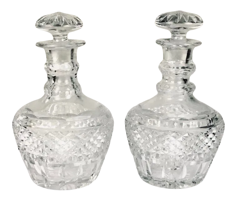Cut Glass Decanters Pair Chairish