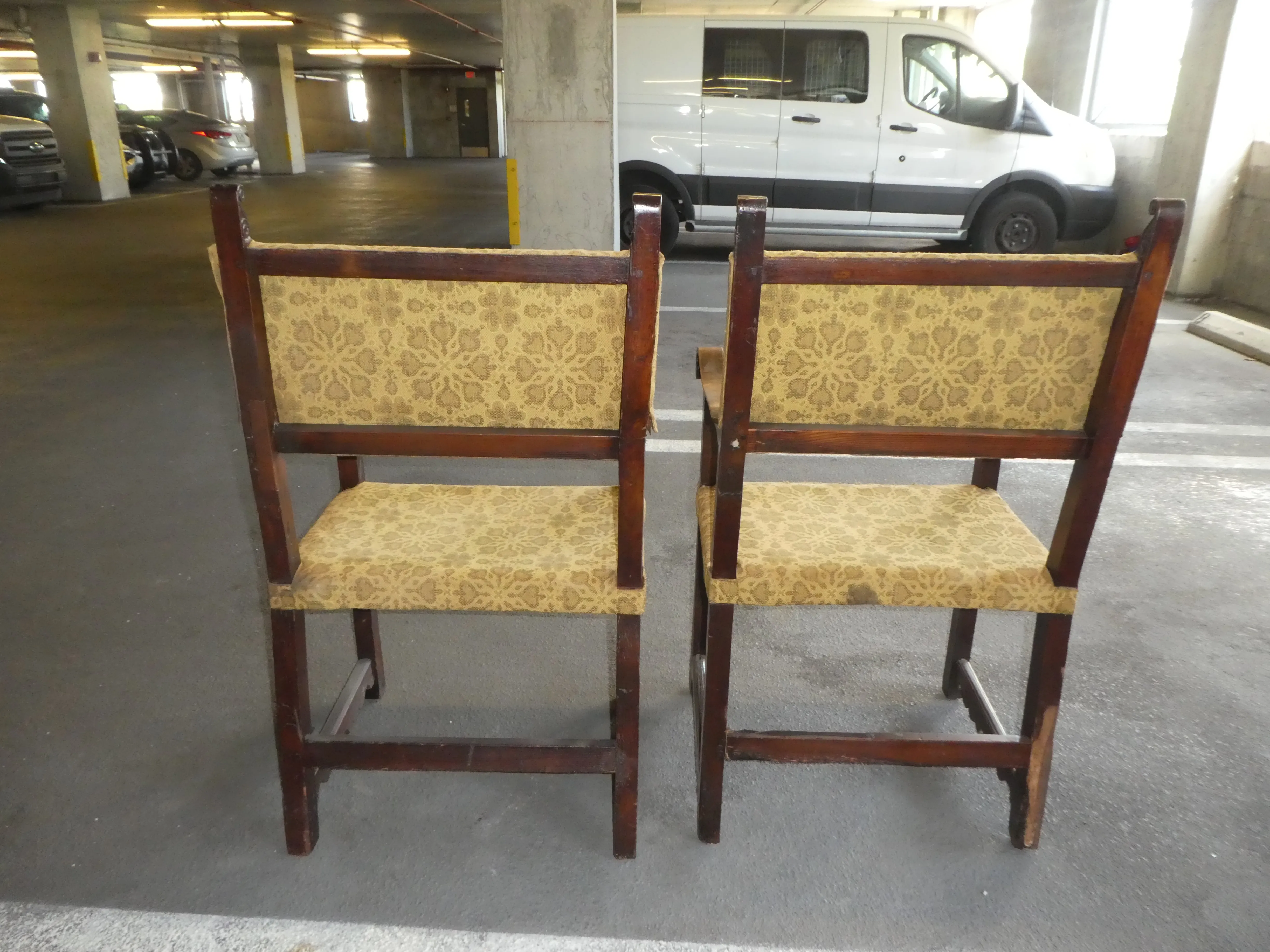 17th Century Spanish Accent Arm Chairs - a Pair