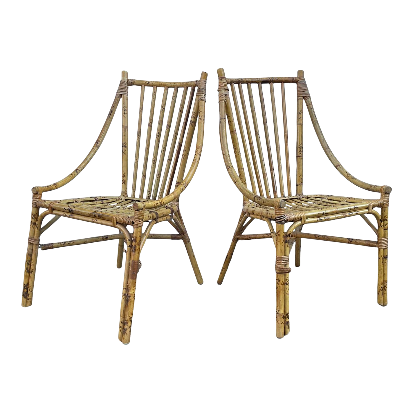 Vintage Sculptural Rattan Bamboo Side ChairA Pair Chairish