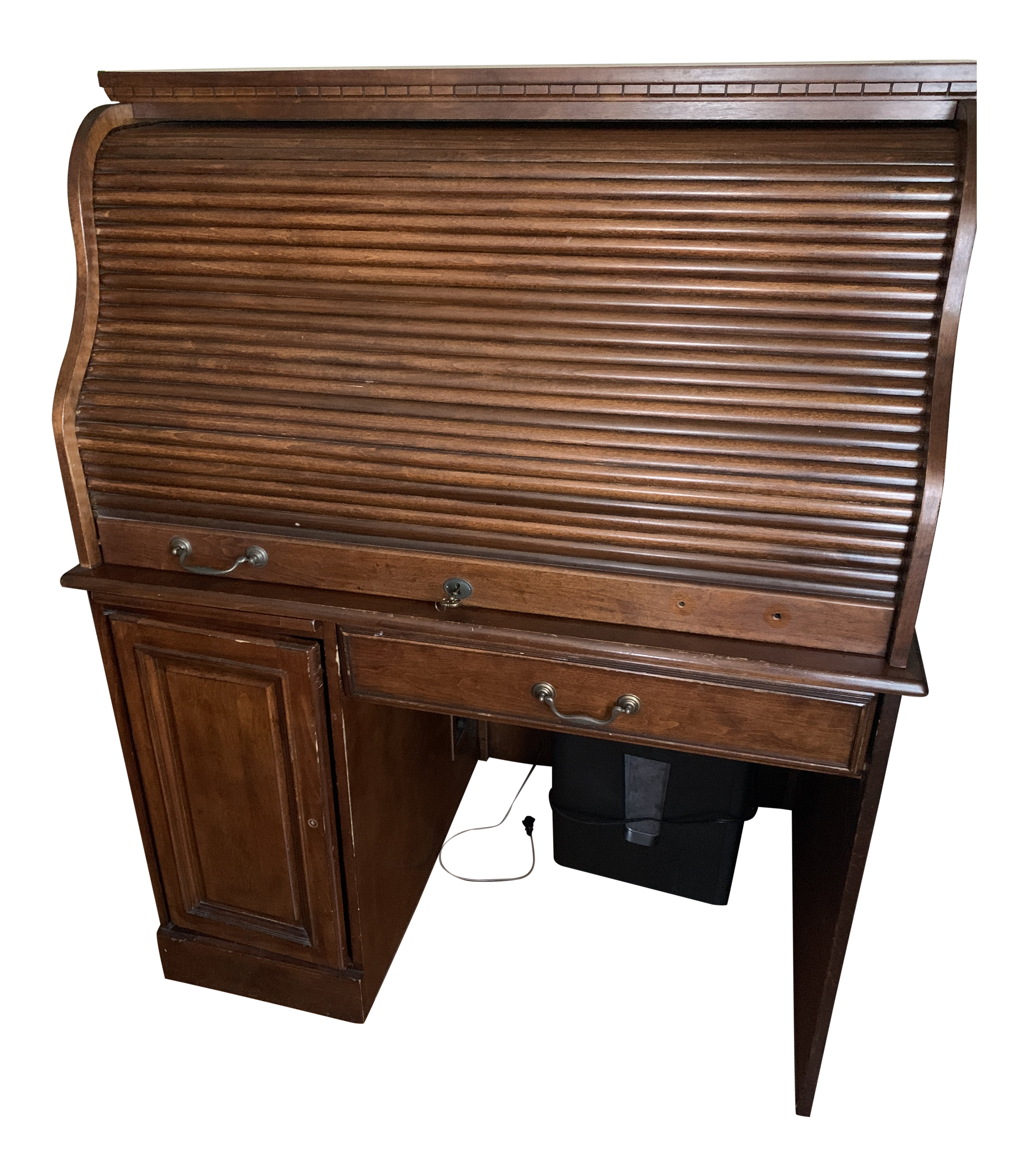 Solid Wood Roll Top Secretary Desk Chairish