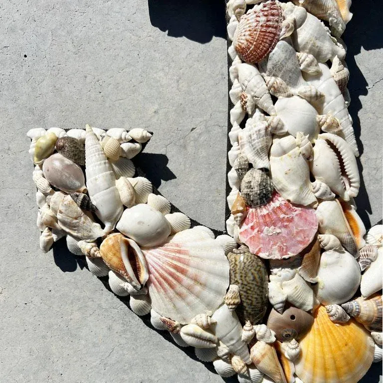 Handcrafted Natural Coastal Sea Shell Encrusted Anchor Wall Hanging