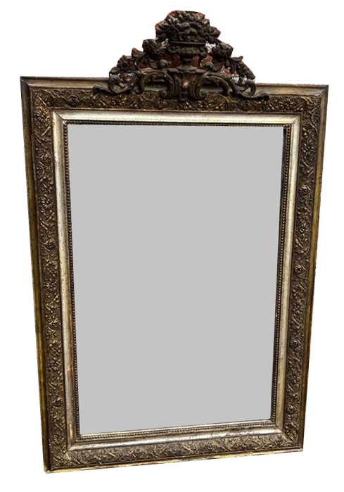 Antique 19th Century French Silver/Gilt Mirror