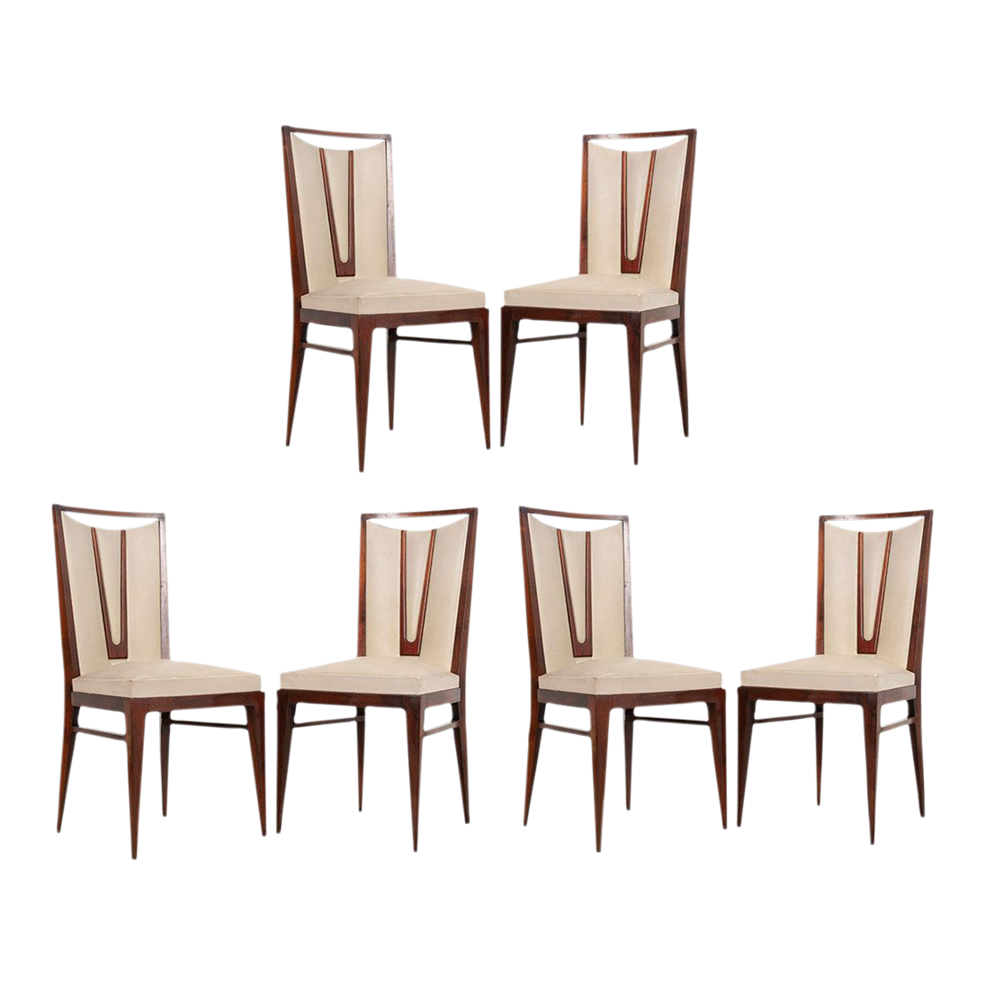 Vintage Upholstered Dining Chairs Set of 6 Chairish
