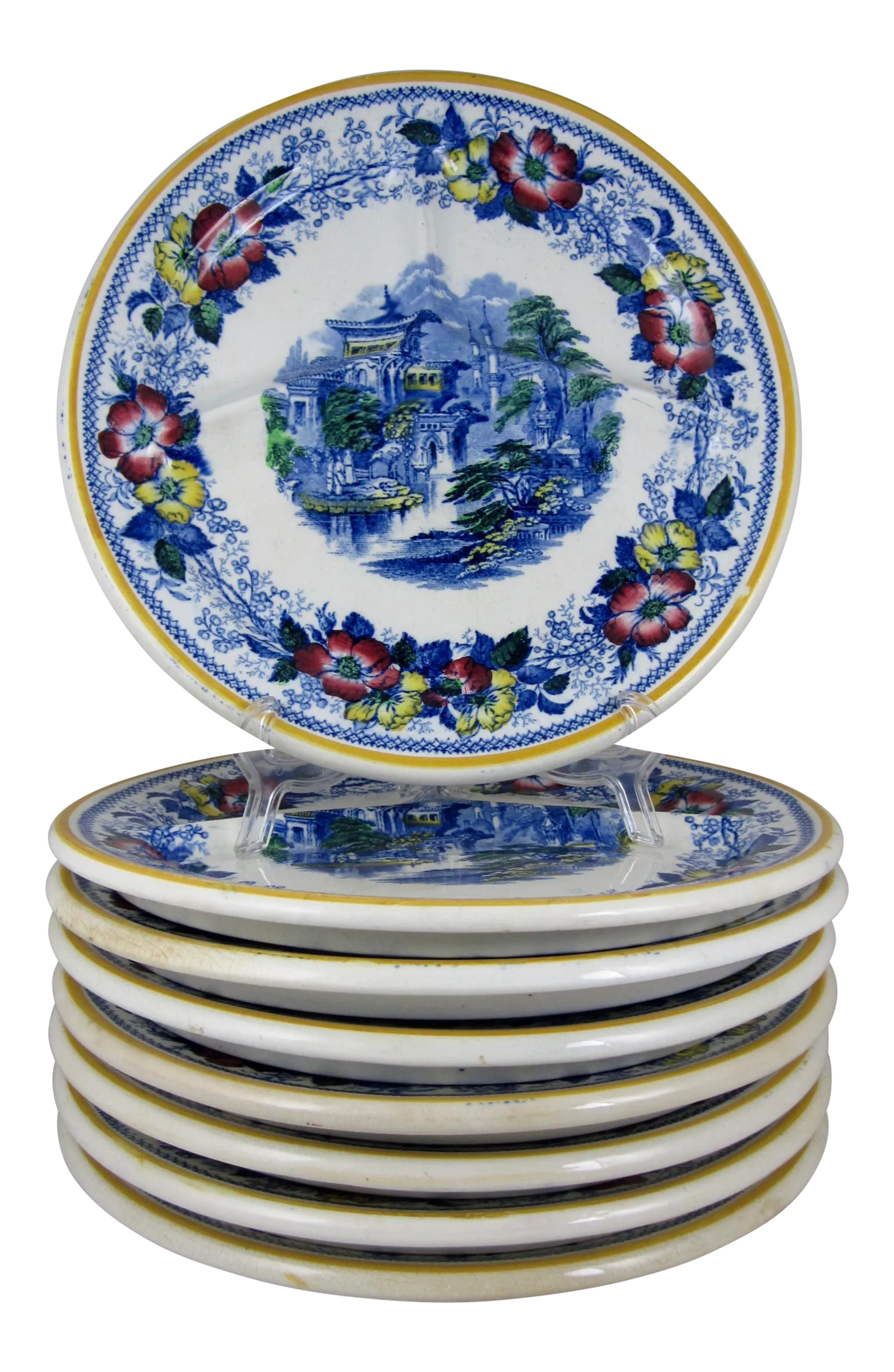 Ironstone Transferware Divided Grill Chop Plates Set of 8 Chairish