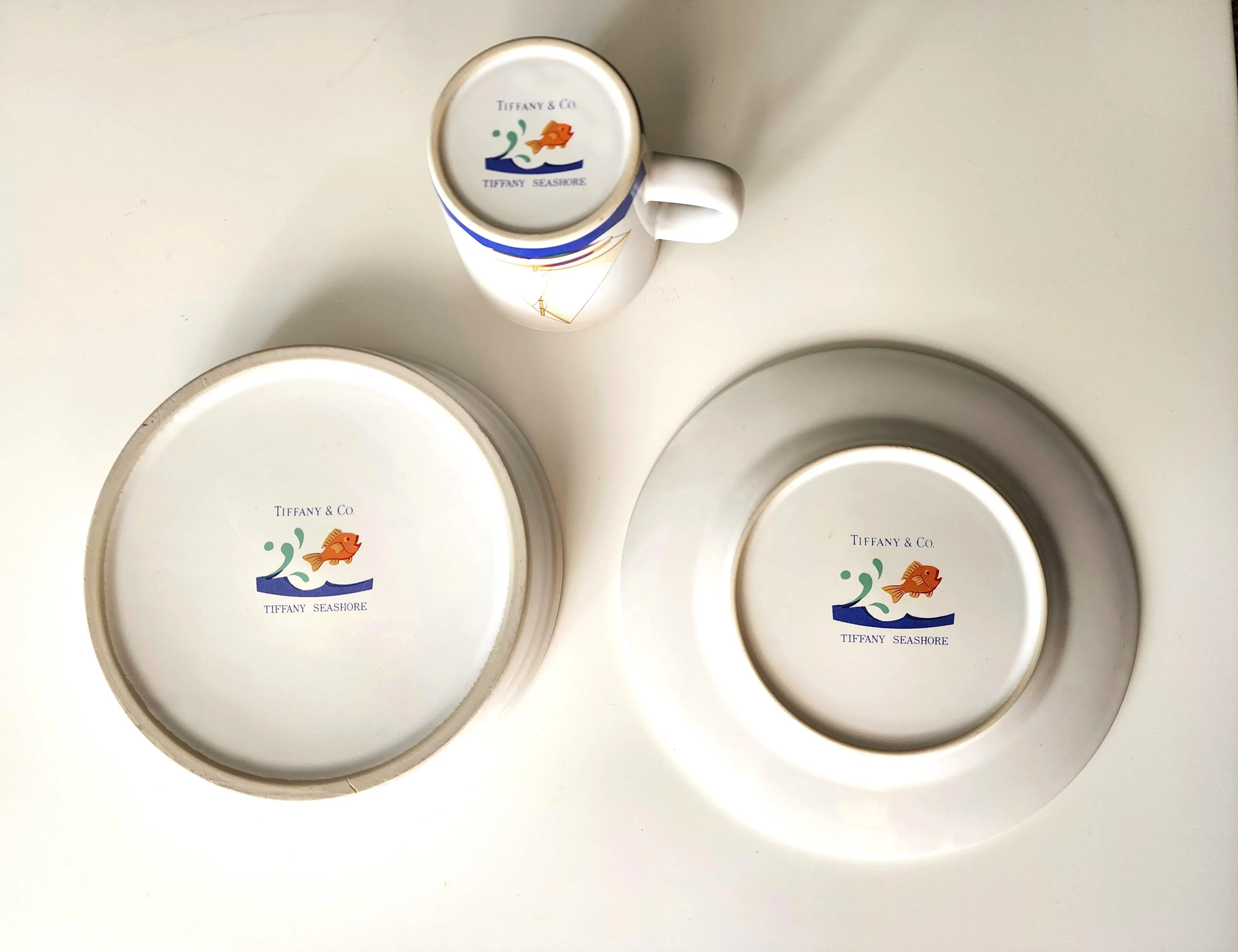 1990s Tiffany & Co. Seashore Childs Dinnerware Set- 3 Pieces