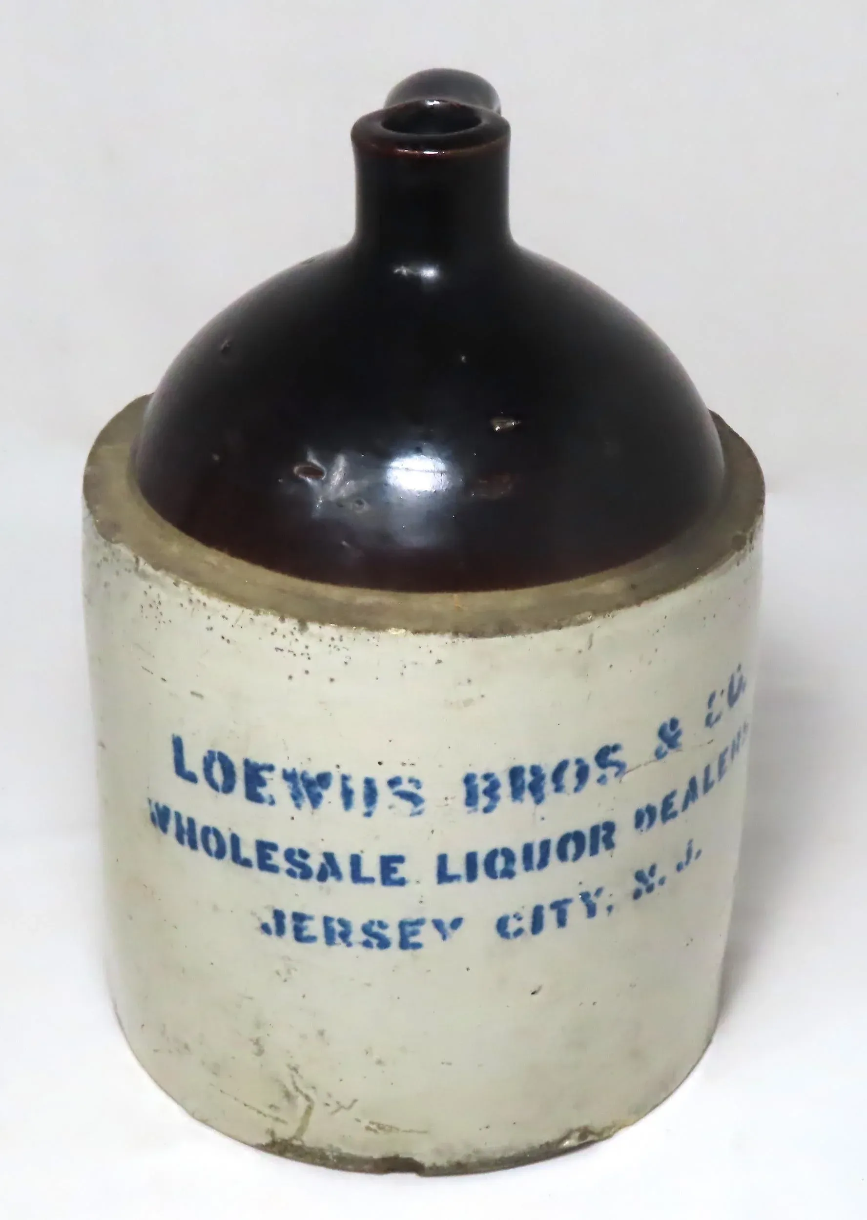 Antique New Jersey Stoneware Wholesale Liquor Dealers Jug | Chairish