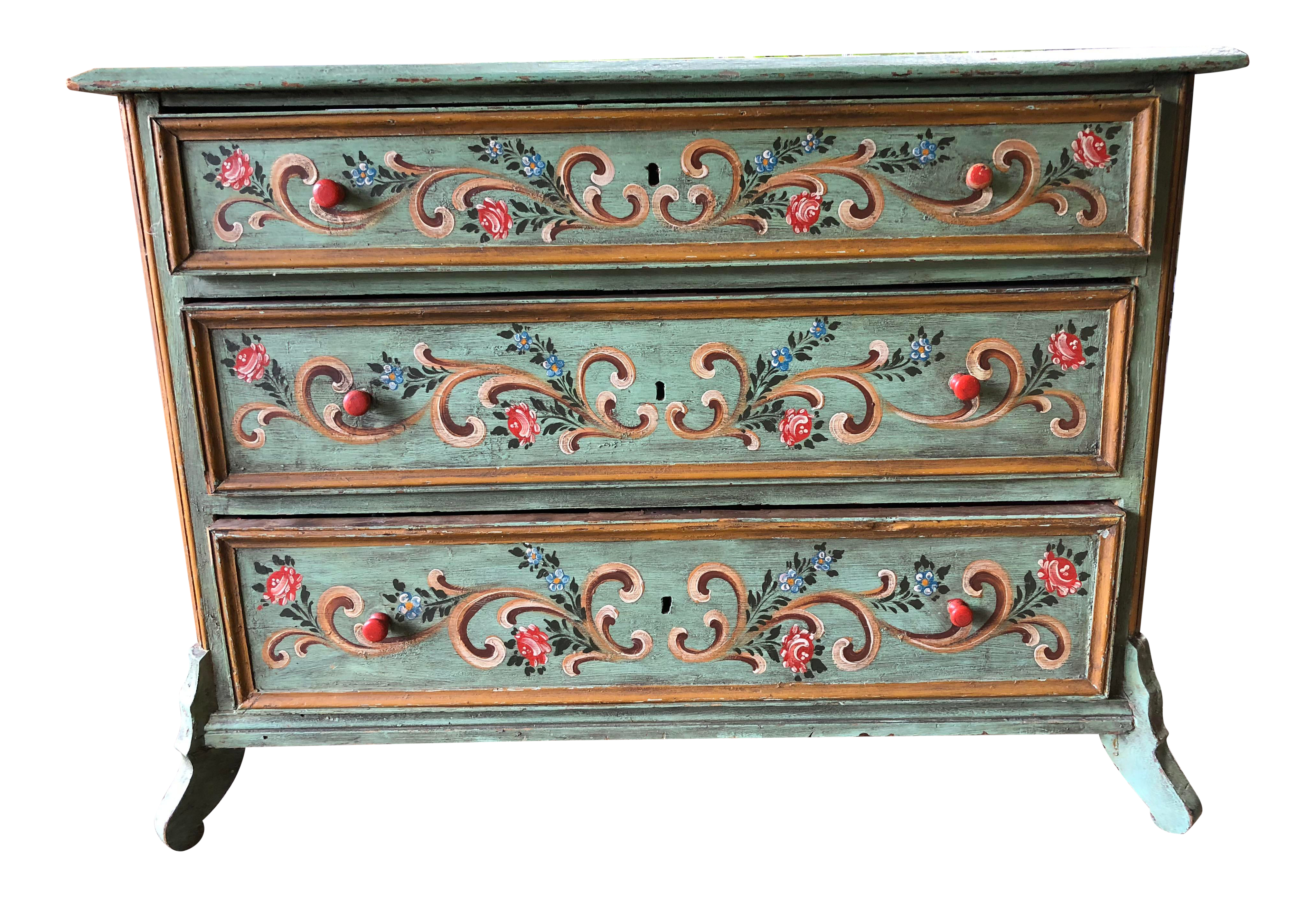 19th Century German Hand Painted Chest Of Drawers Chairish