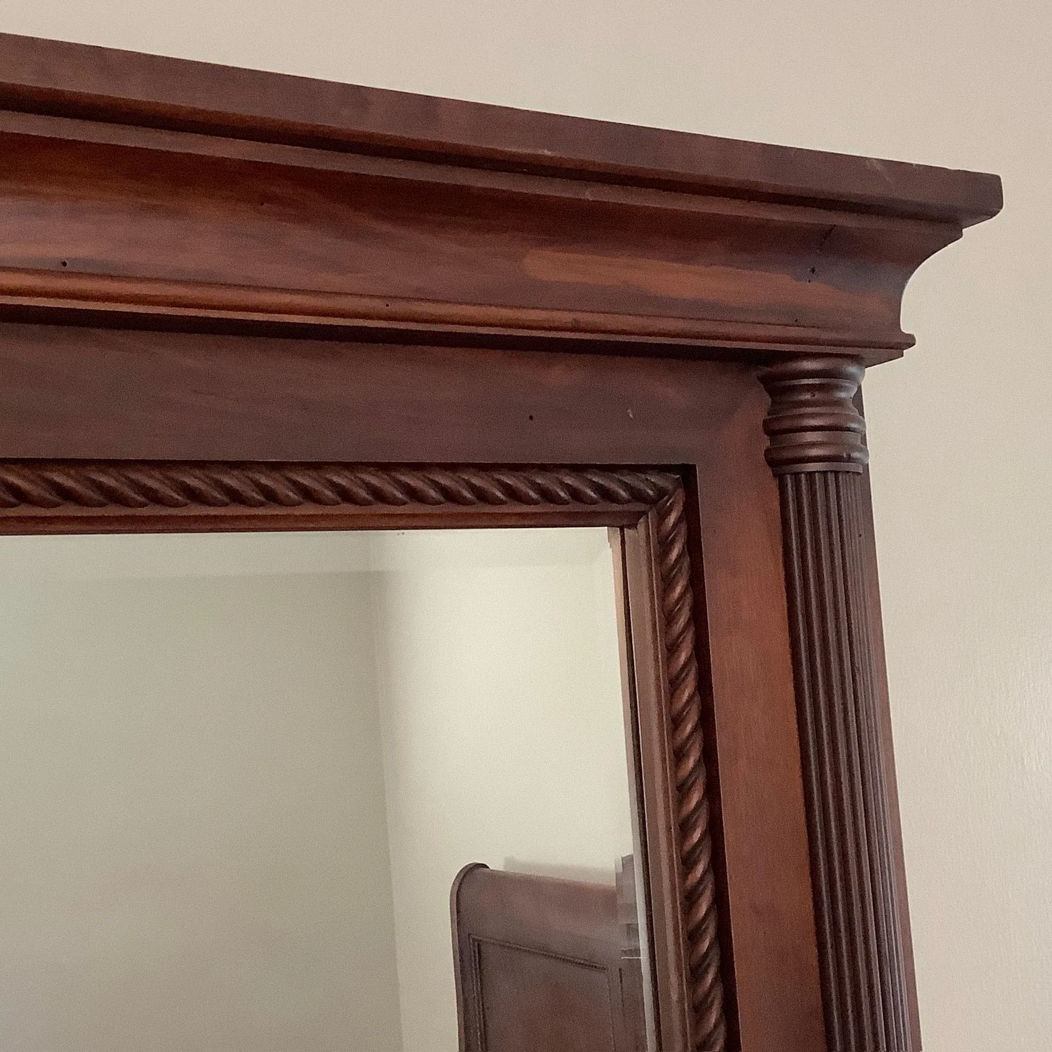 1930s Vintage Durham Furniture Solid Cherry Dresser and Plantation Mirror  Saville Row