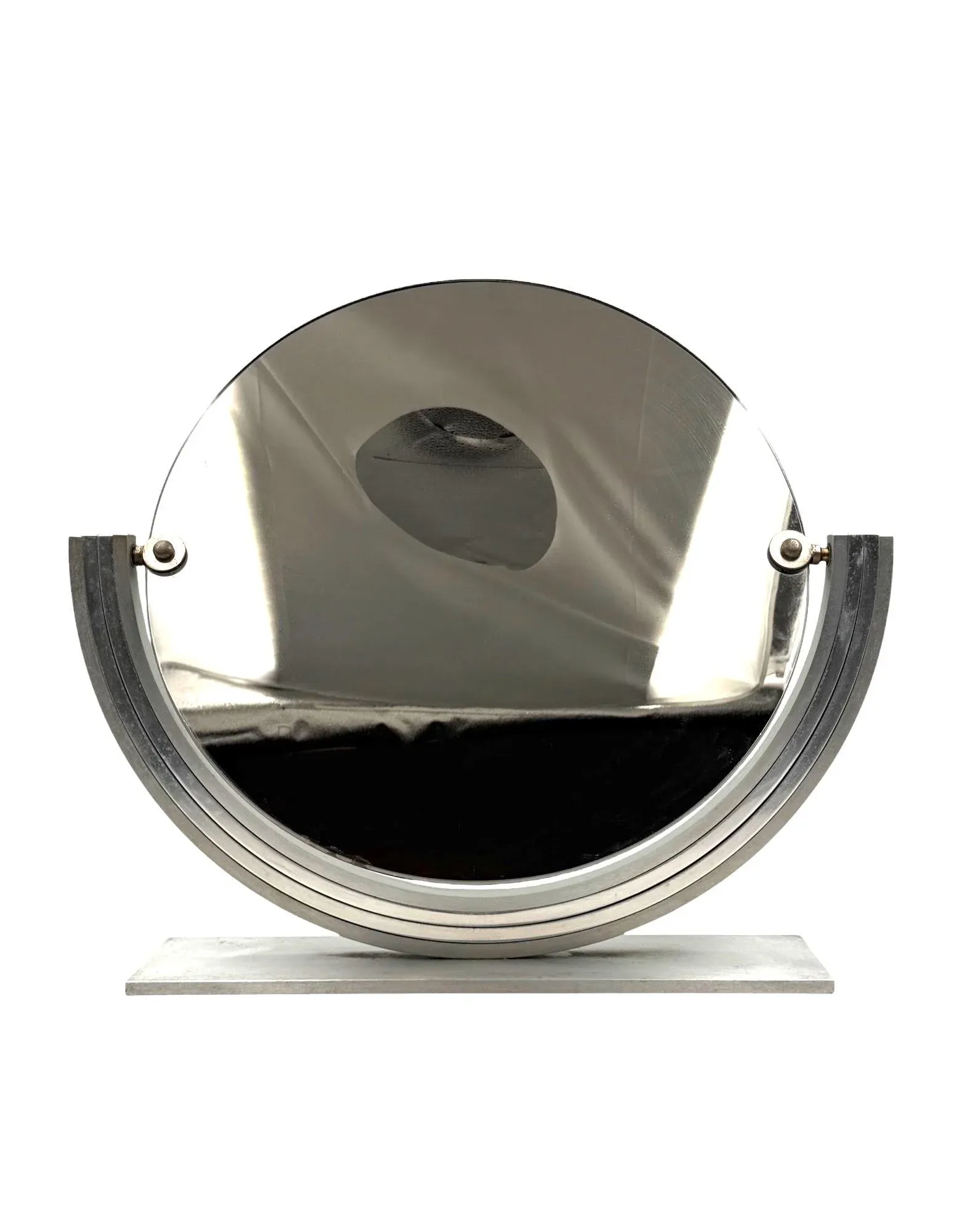 Mid-Century Nickel-Plated Brass Table Mirror, 1970s