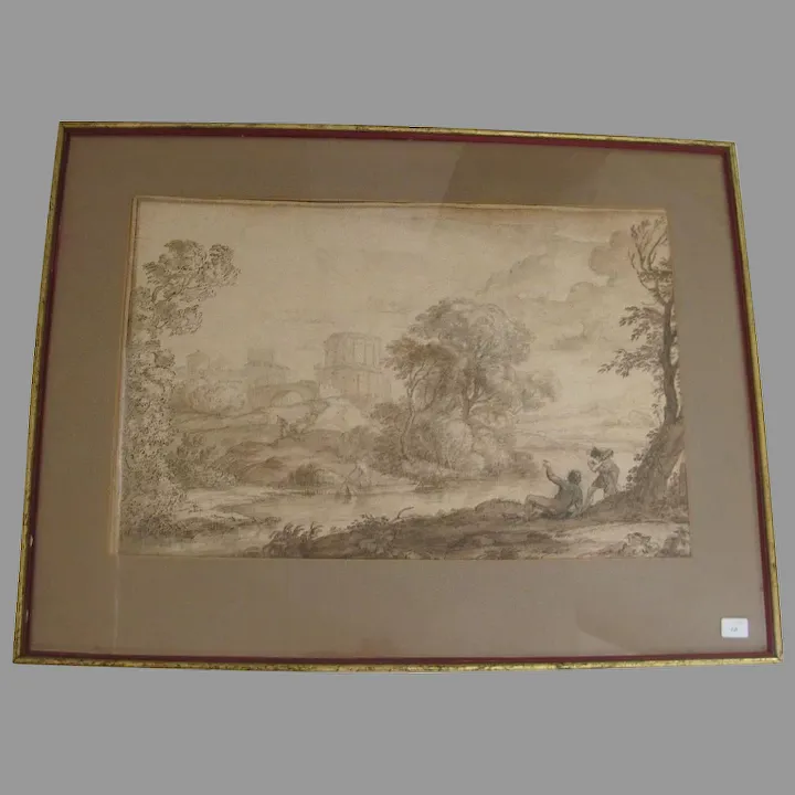 17th Century Landscape Ink Wash