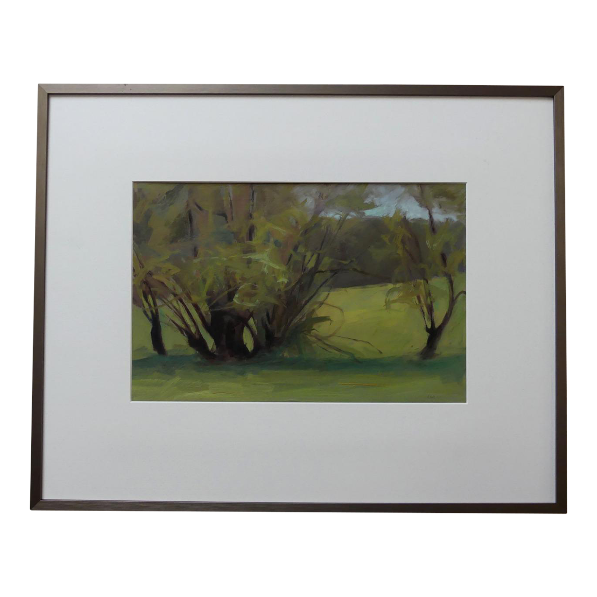 "Willows" Contemporary Landscape Oil Painting, Framed Chairish