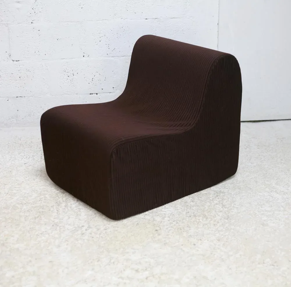 Chair in Foam and Velvet, 1970s