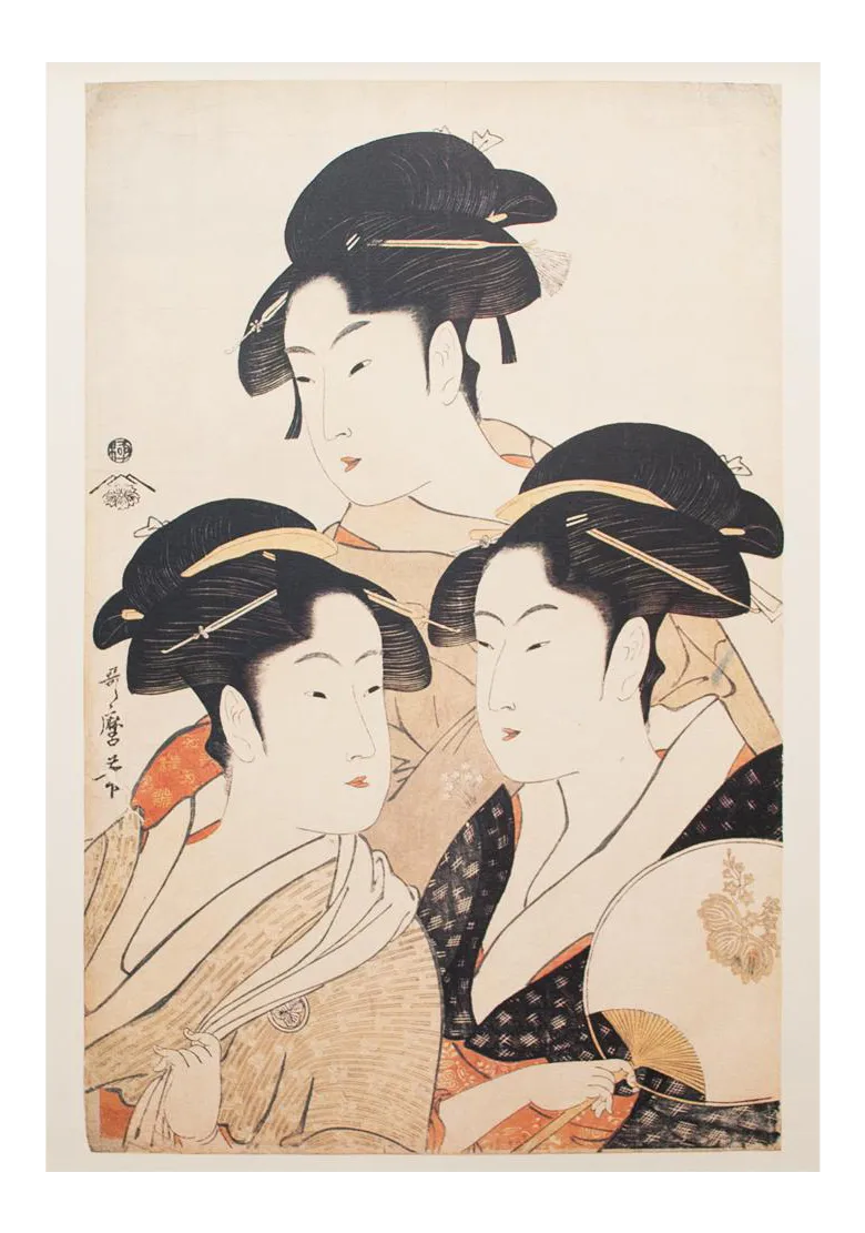 1980s Kitagawa Utamaro Three Beauties Of High Fame Chairish