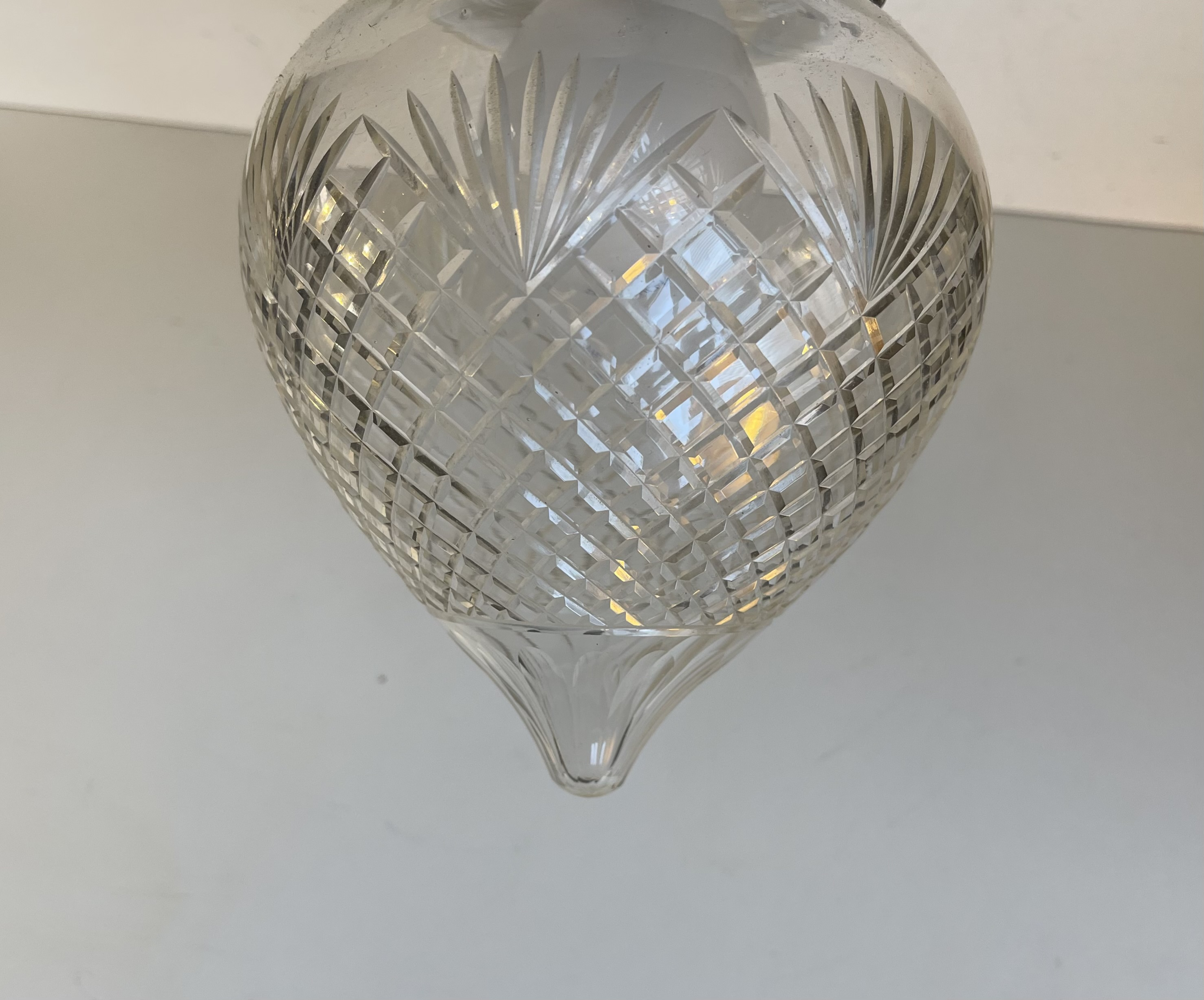 Art Nouveau Jugend Crystal Hallway Pendant Lamp, 1920s