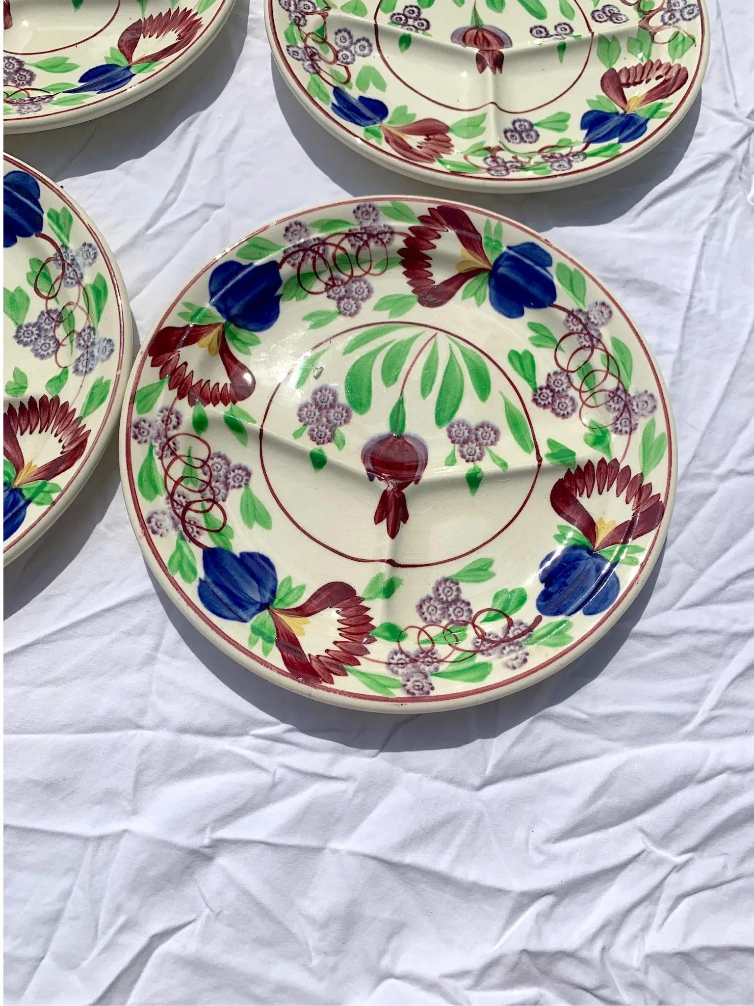 Holland Hand Painted Divided Serving Plate Petrus Regout