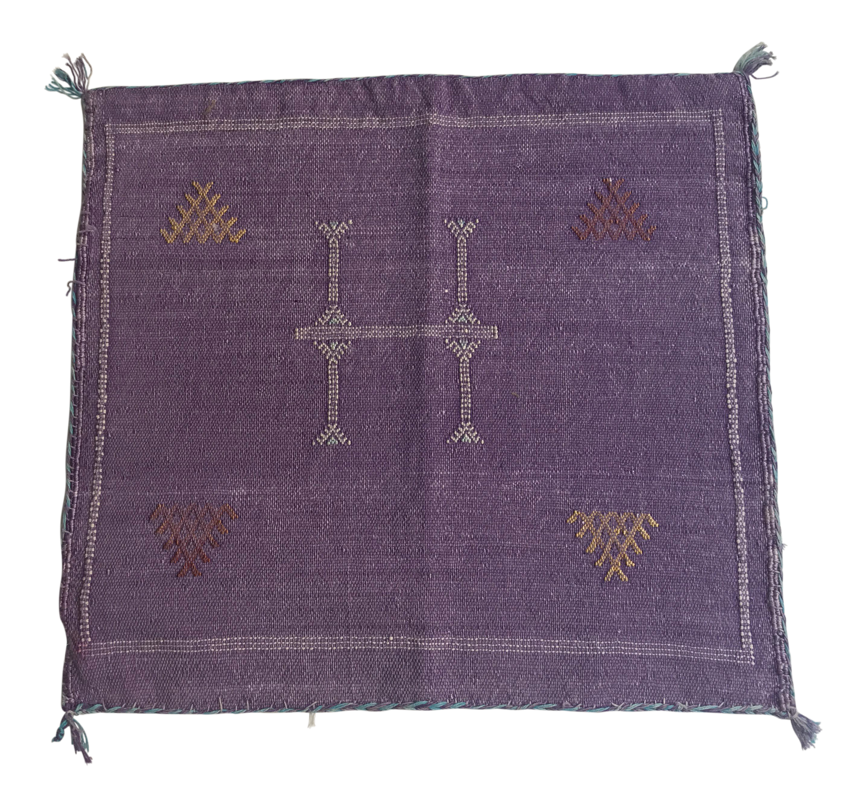 Purple Moroccan Wool Cactus Silk Pillow Chairish