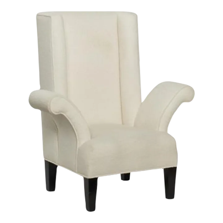 Mid Century Modern Flamboyant White Wingback Chair Chairish