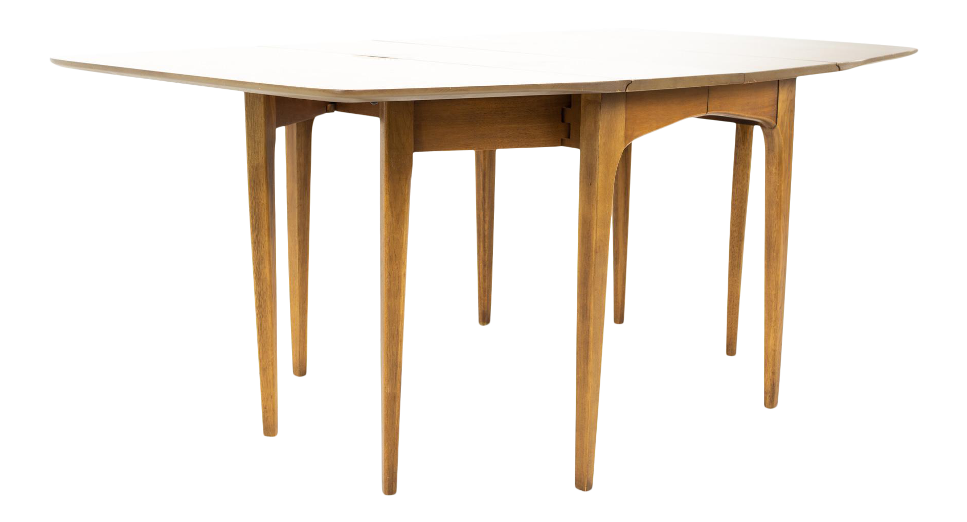 Mid Century Walnut Surfboard Drop Leaf Dining Table Chairish