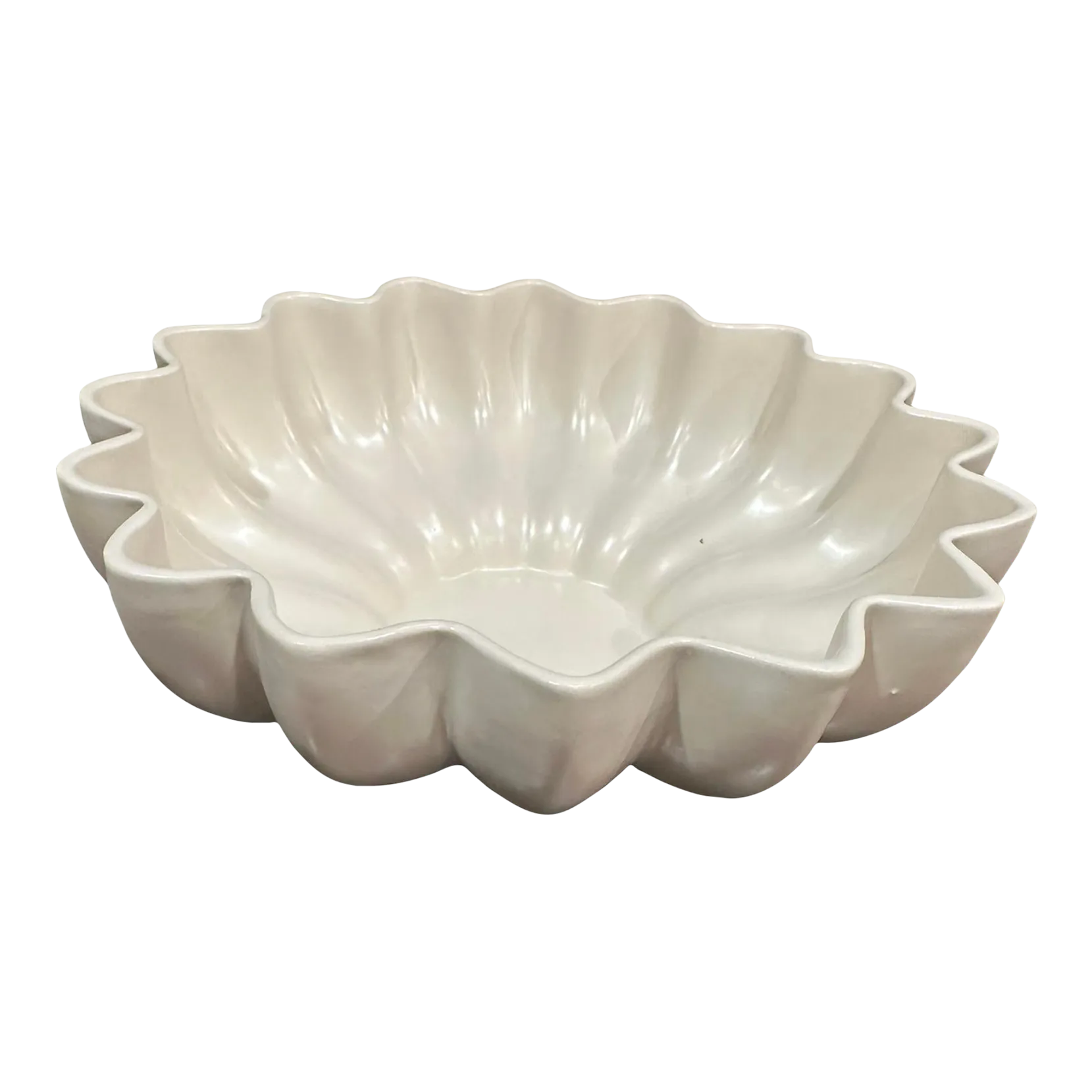 Vintage Red Wing Pottery White Fluted Bowl Chairish