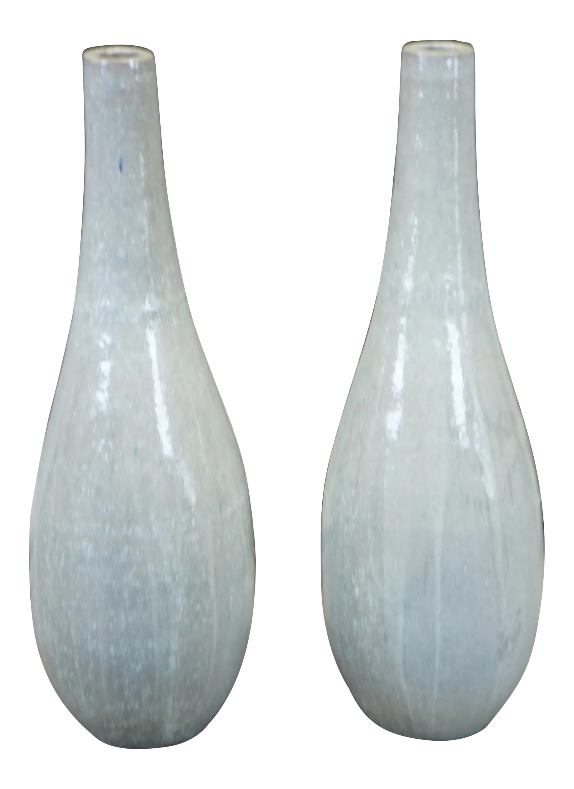 Modern Gray Ceramic Drip Glaze Floor Vases a Pair Chairish
