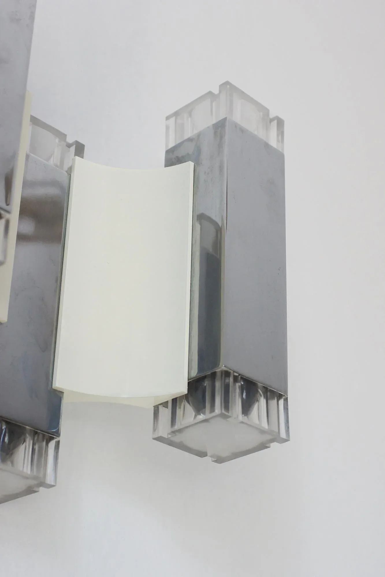 Cubic Wall Lamps by Gaetano Sciolari for Sciolari Illuminazione, Italy, 1970s, Set of 2
