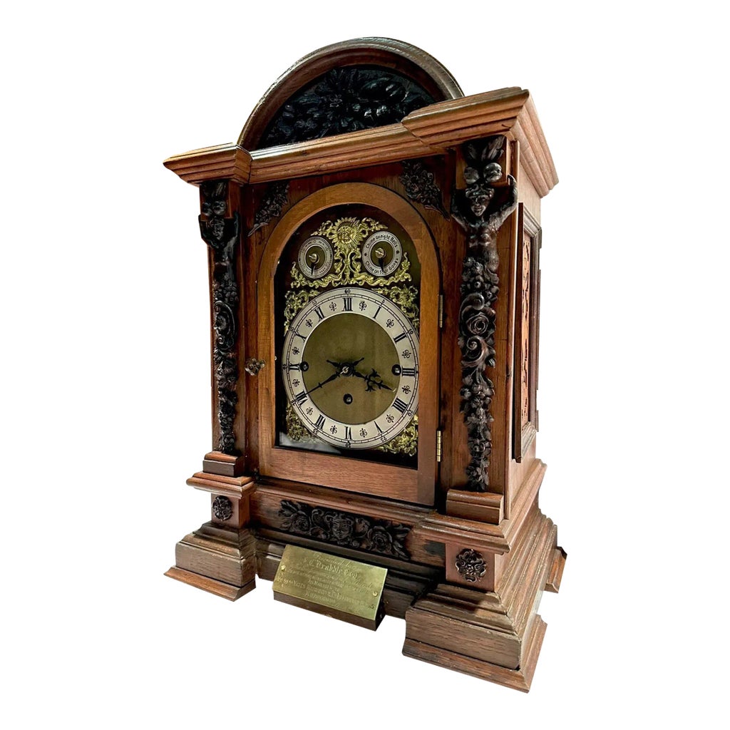 19th Century Triple Fusee 8 Bell 5 Gong Musical Bracket Clock | Chairish