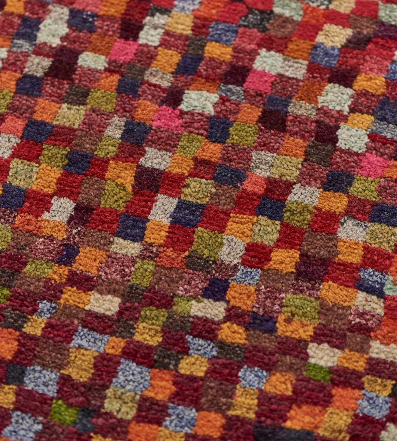 Handwoven Deep-Pile Colorful Contemporary Rug