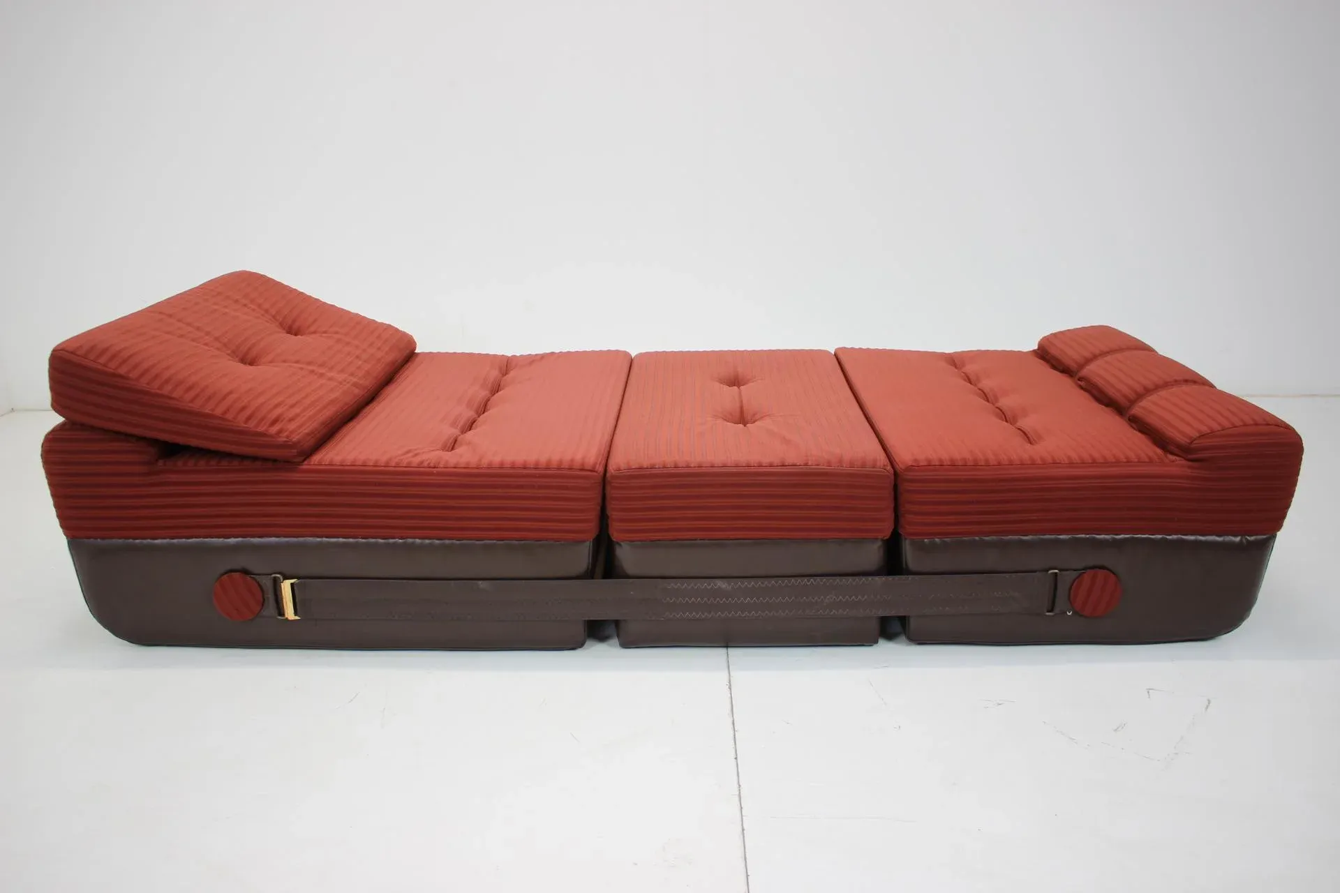 Set of Mid-Century Folding Armchair & Footstool, 1970s