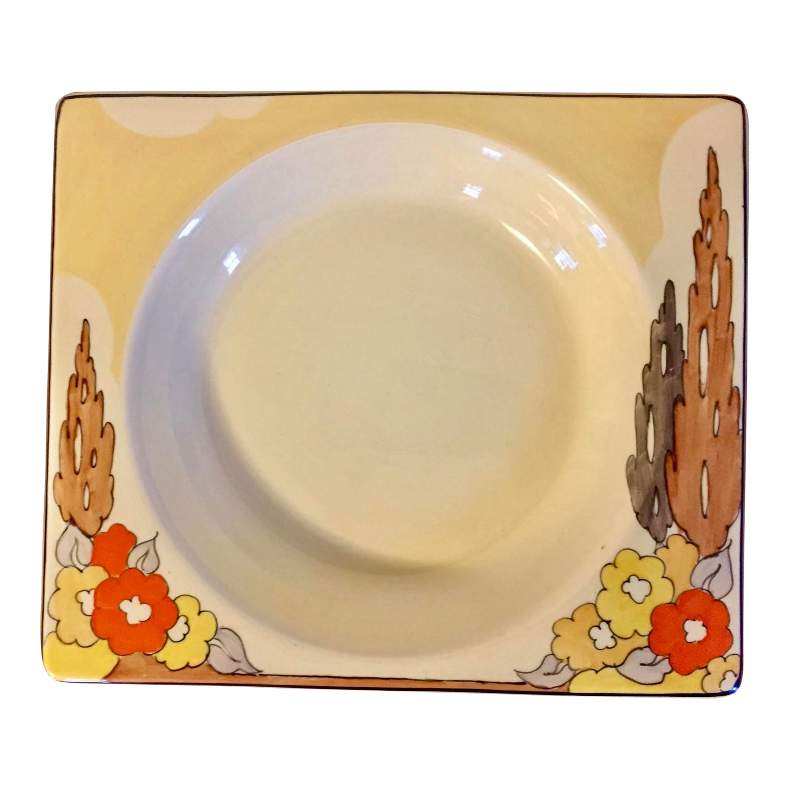 Art Deco Clarice Cliff Rectangular Plate Biarritz Bizarre Capri