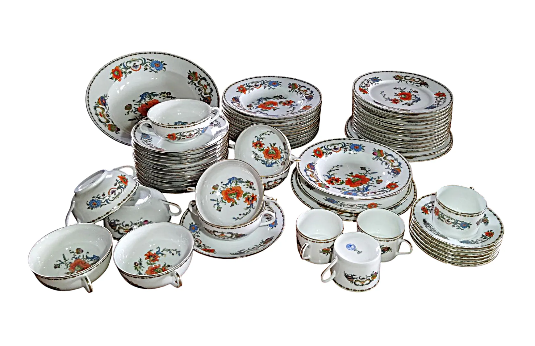 Dinner Service in Limoges Raynaud Porcelain, 1960s, Set of 58