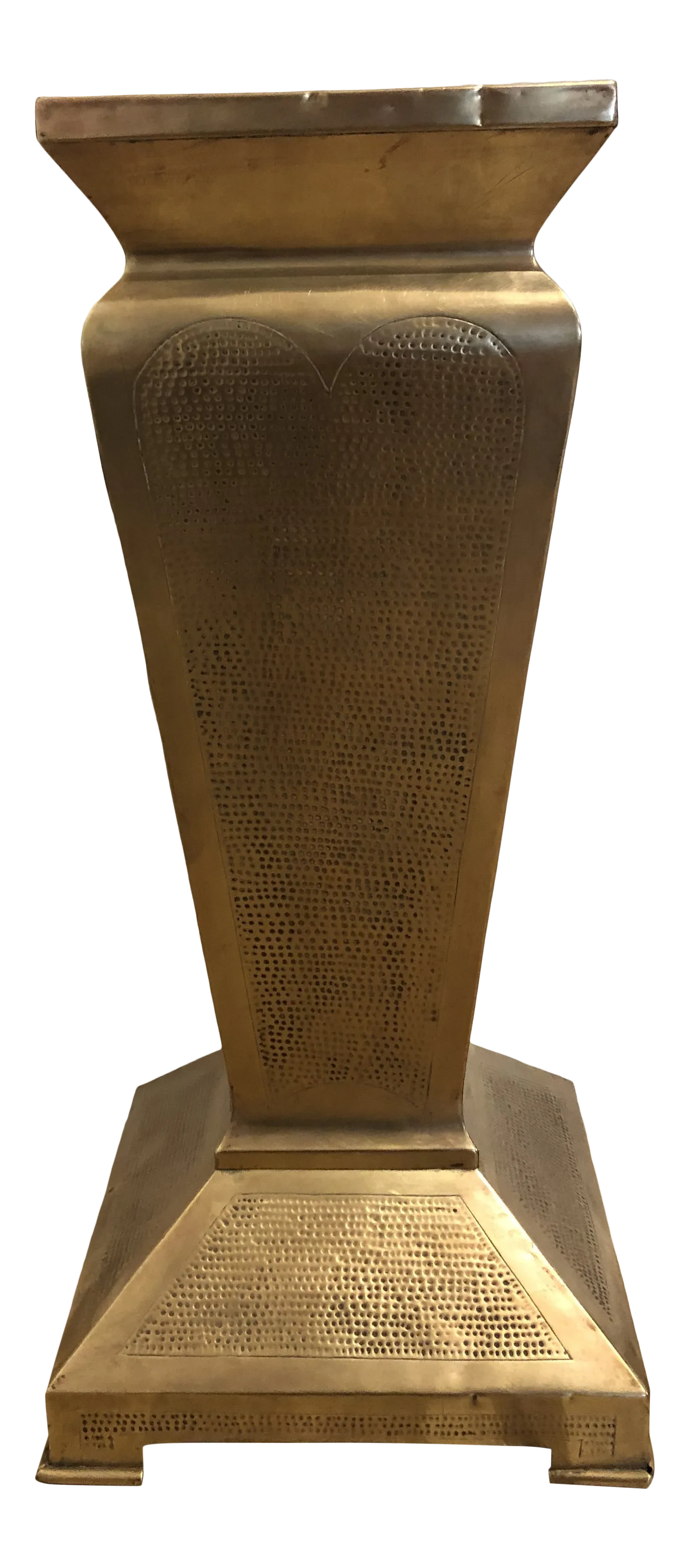 Mid Century Hammered Brass Pedestal