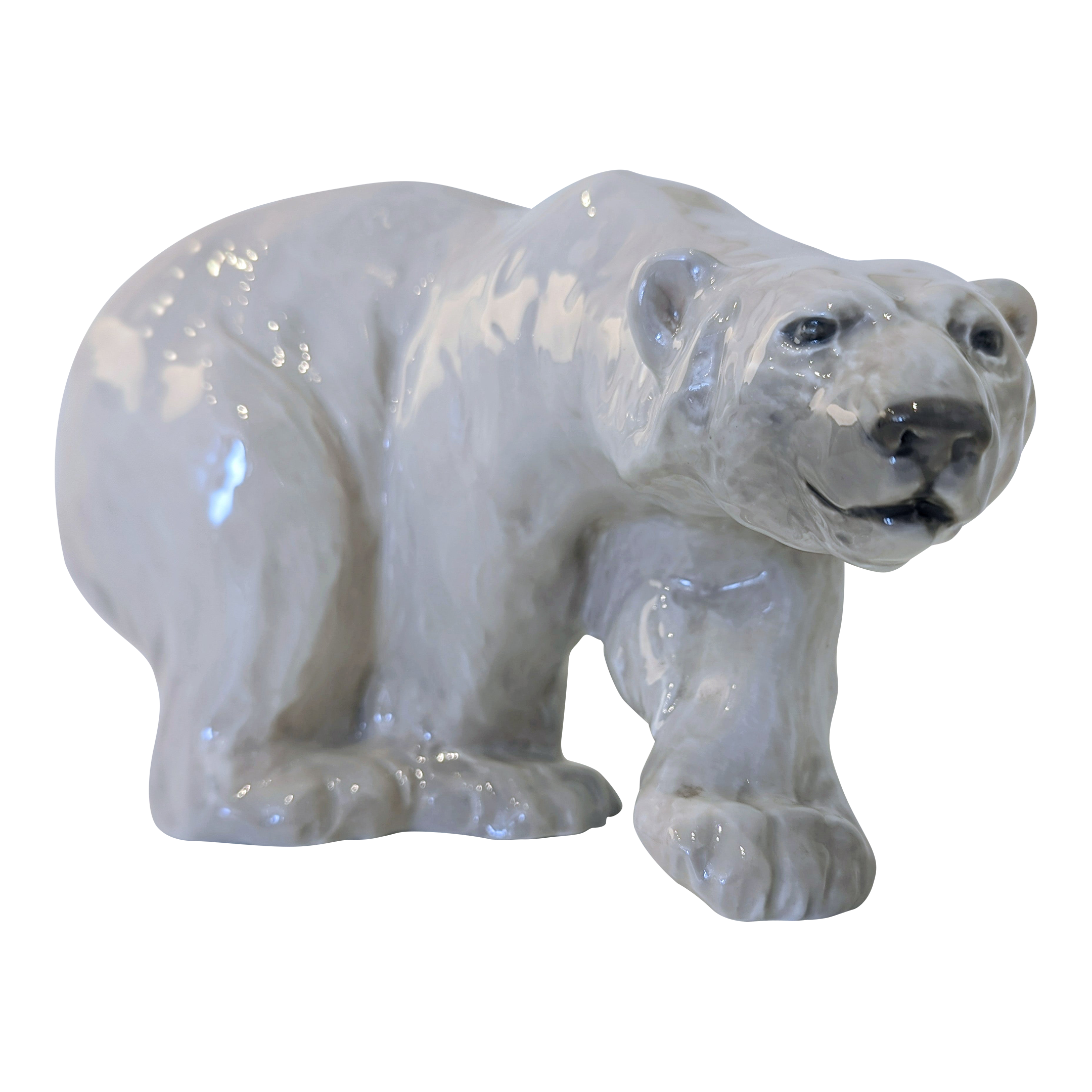 Royal Copenhagen Crouching Polar Bear by Knud Kyhn | Chairish